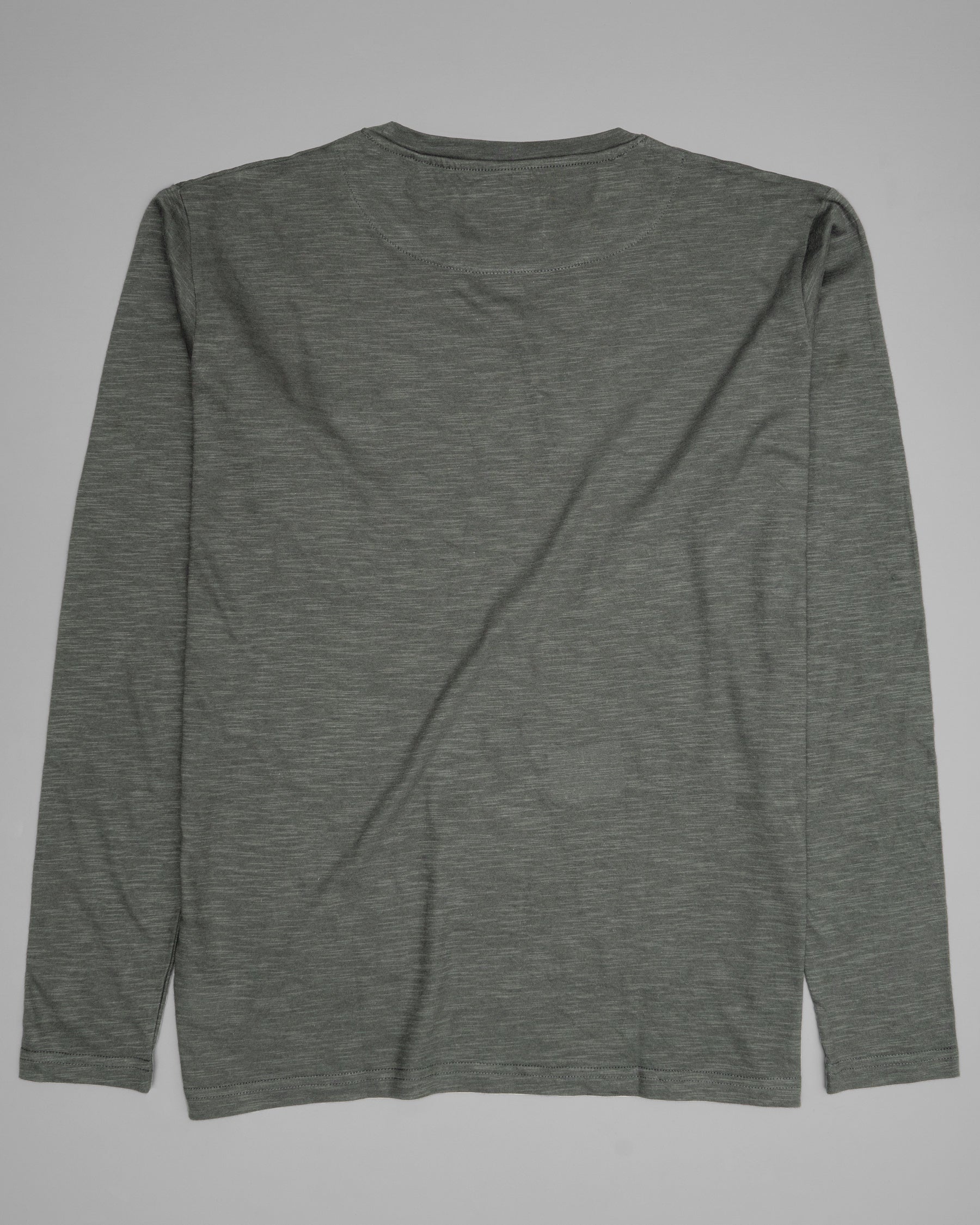 Fossil Grey Slubbed Full-Sleeve Super soft Supima Organic Cotton Jersey T-shirt TS145-S, TS145-M, TS145-L, TS145-XL, TS145-XXL