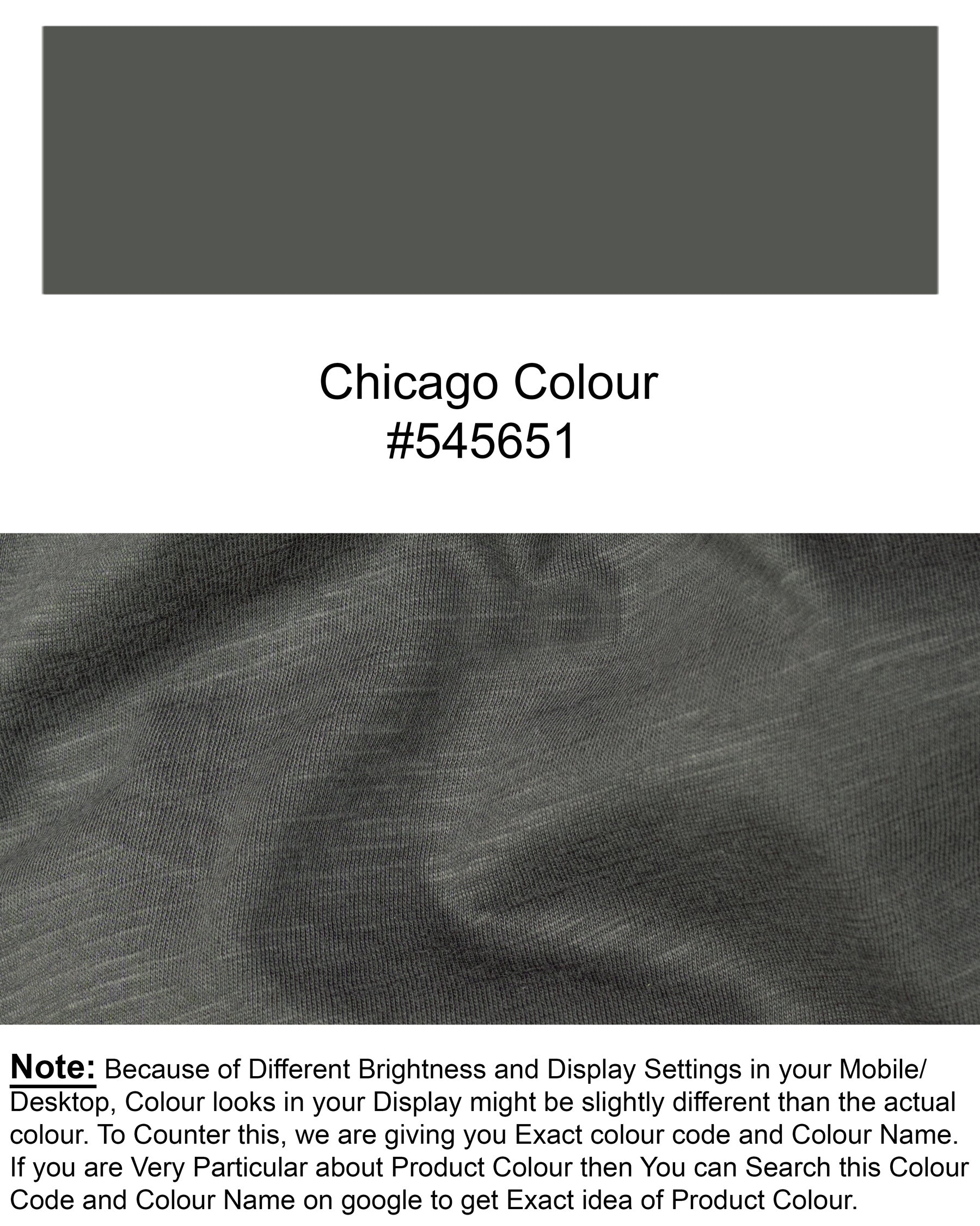 Fossil Grey Slubbed Full-Sleeve Super soft Supima Organic Cotton Jersey T-shirt TS145-S, TS145-M, TS145-L, TS145-XL, TS145-XXL