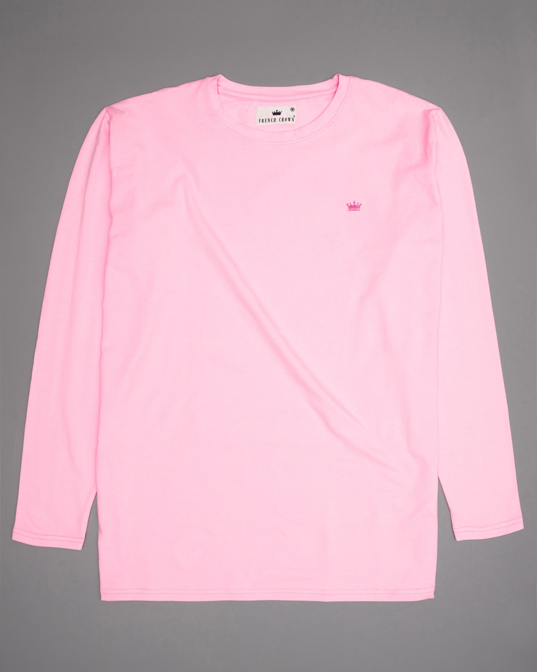 Classic Rose Pink Full-Sleeve Premium Cotton T-Shirt TS296-S, TS296-M, TS296-L, TS296-XL, TS296-XXL