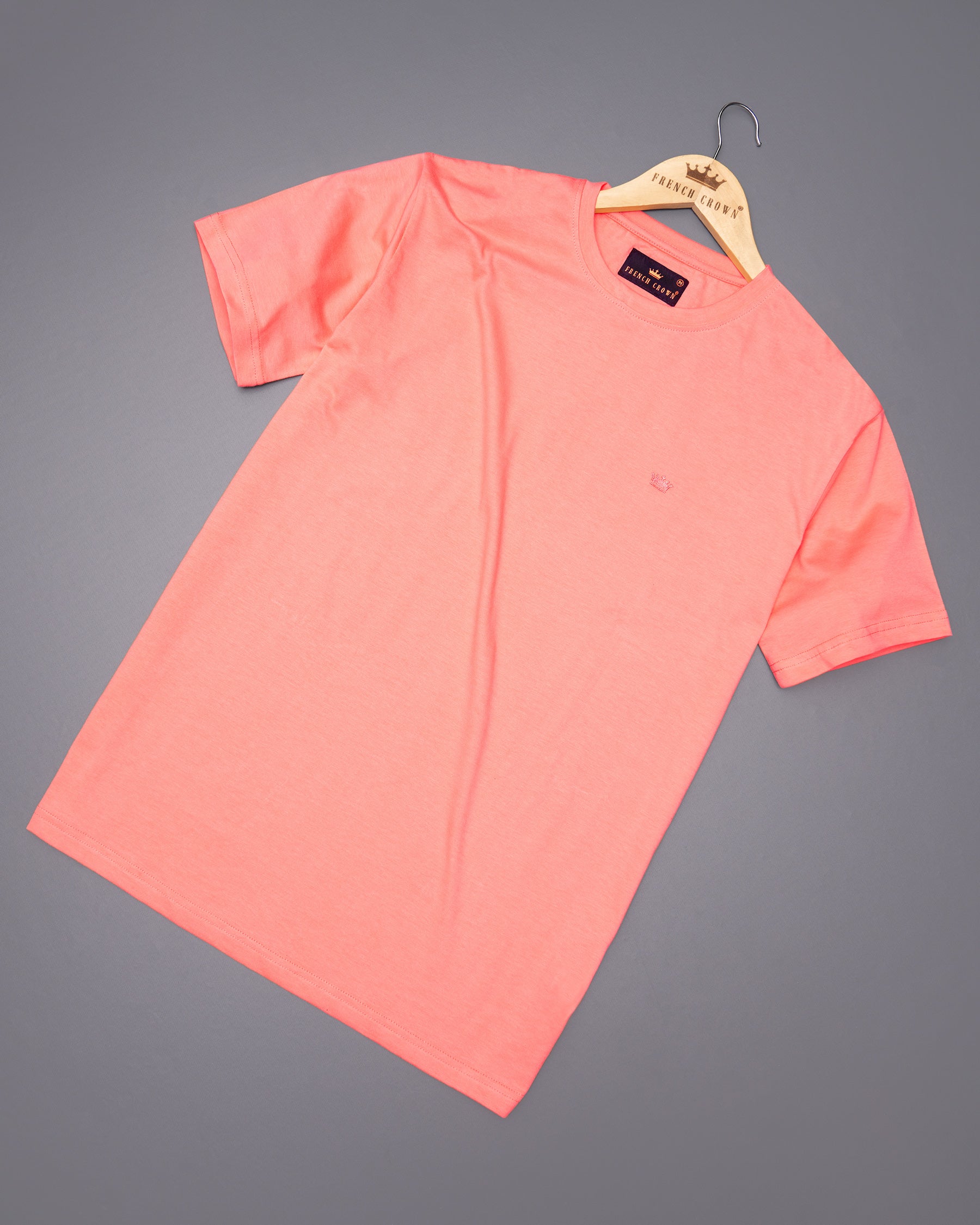 Vivid Tangerine Pink Super Soft Organic Cotton T-Shirt