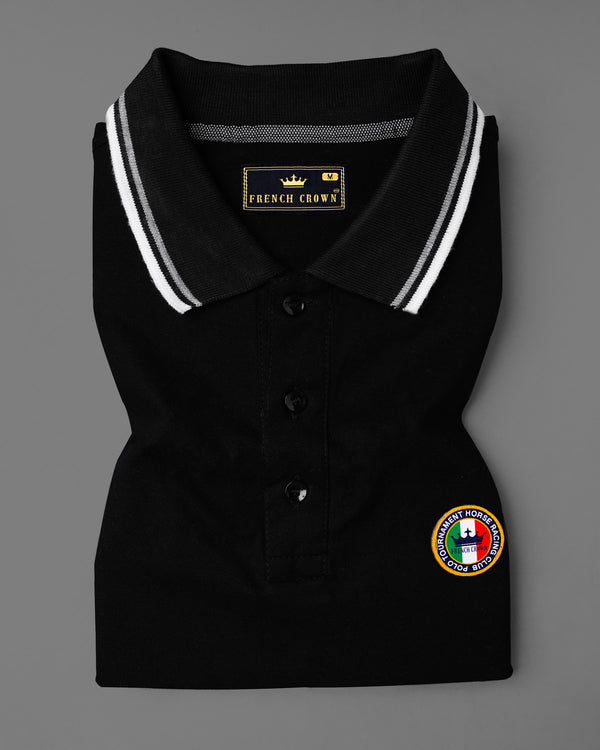 Jade Black Super Soft Premium Cotton Mercerised Pique Polo