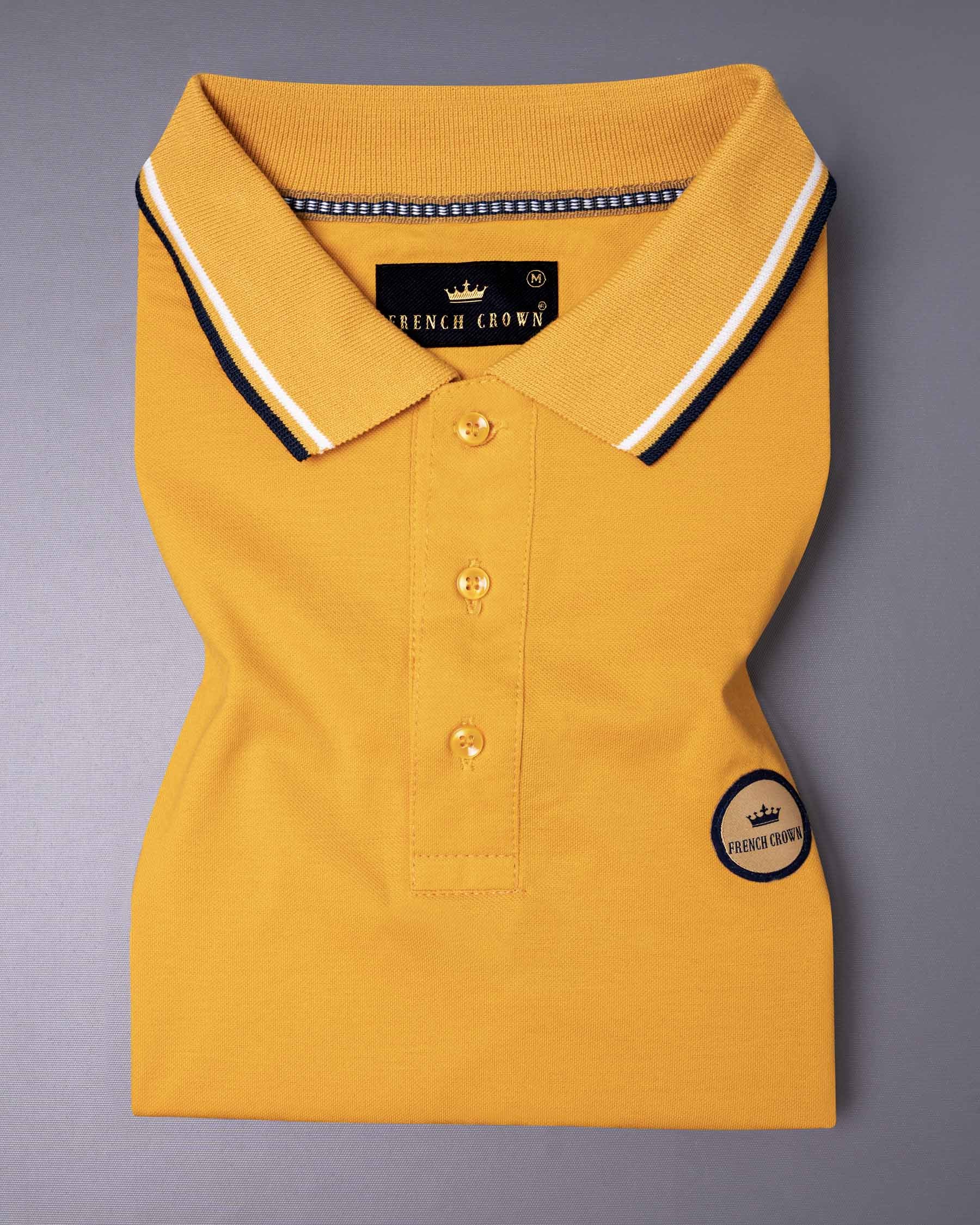 Casablanca Yellow Super Soft Premium Cotton Pique Polo TS438-S, TS438-M, TS438-L, TS438-XL, TS438-XXL, TS438-3XL, TS438-4XL