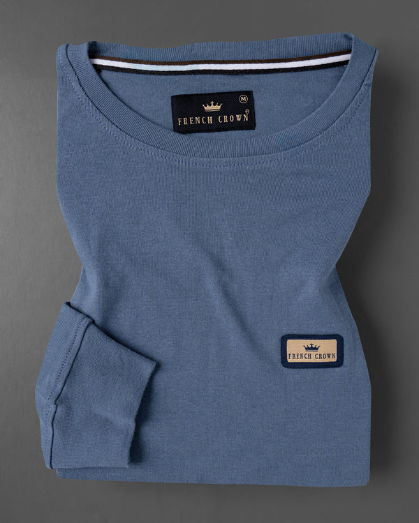 Chambray Blue Full Sleeve Premium Cotton Jersey Sweatshirt TS439-S, TS439-M, TS439-L, TS439-XL, TS439-XXL