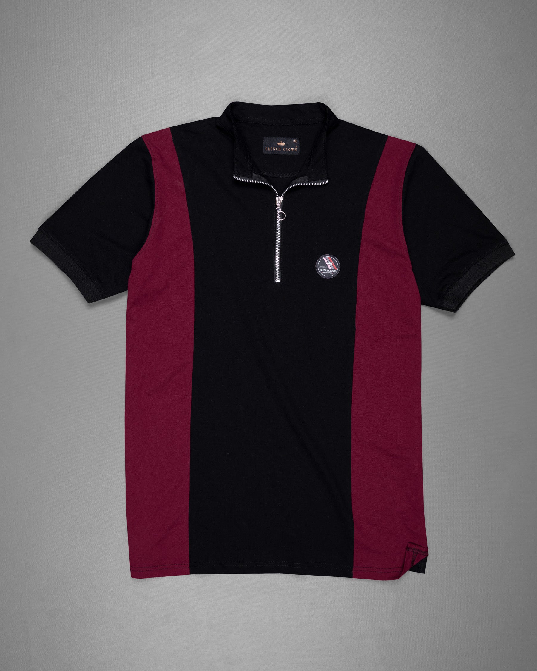 Black and Wine Berry Designer Pique Polo TS508-S, TS508-M, TS508-L, TS508-XL, TS508-XXL