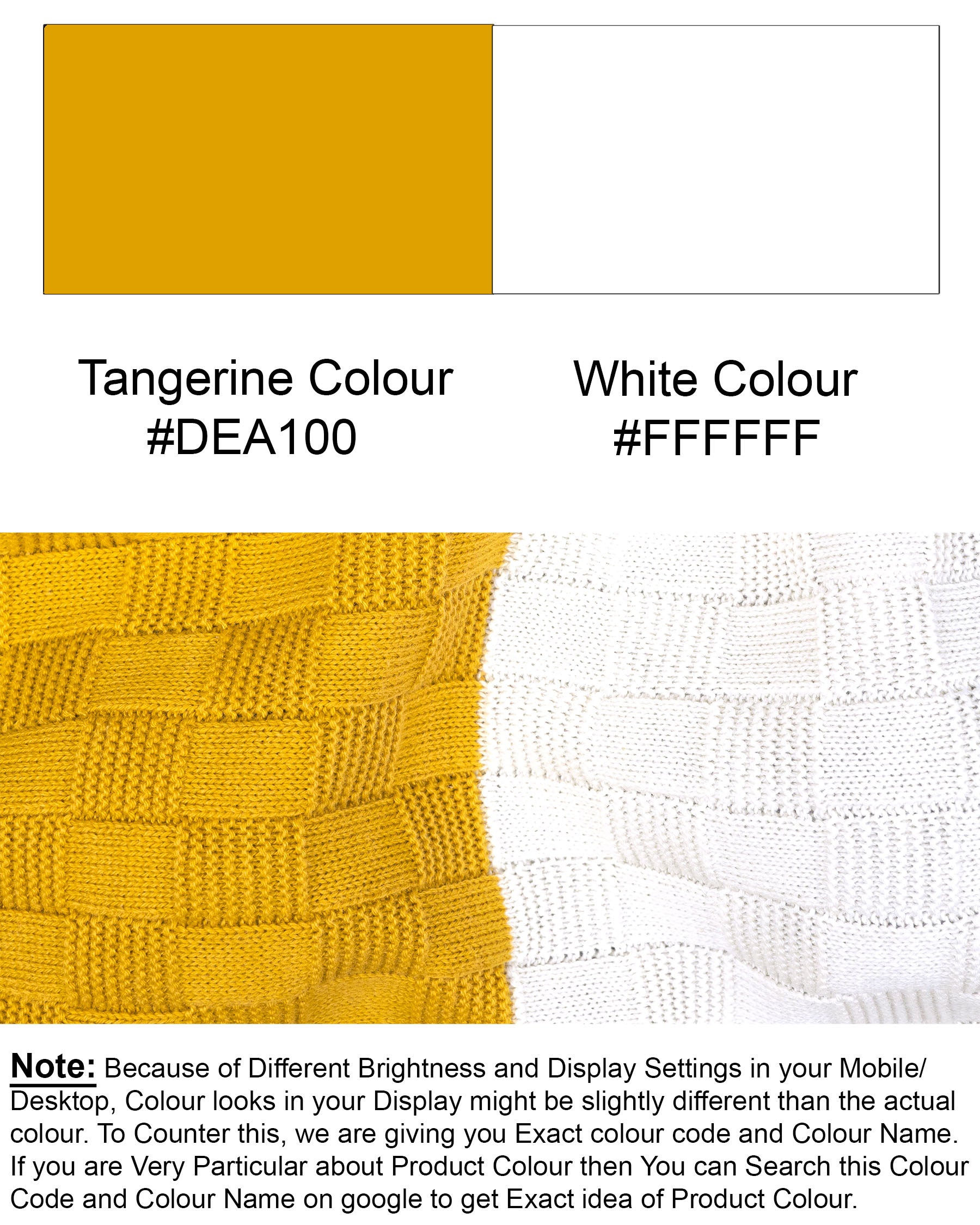 Tangarine Yellow, Jade Black and White Jacquard Textured Super Soft Premium Jersey Sweatshirt TS511-S, TS511-M, TS511-L, TS511-XL, TS511-XXL