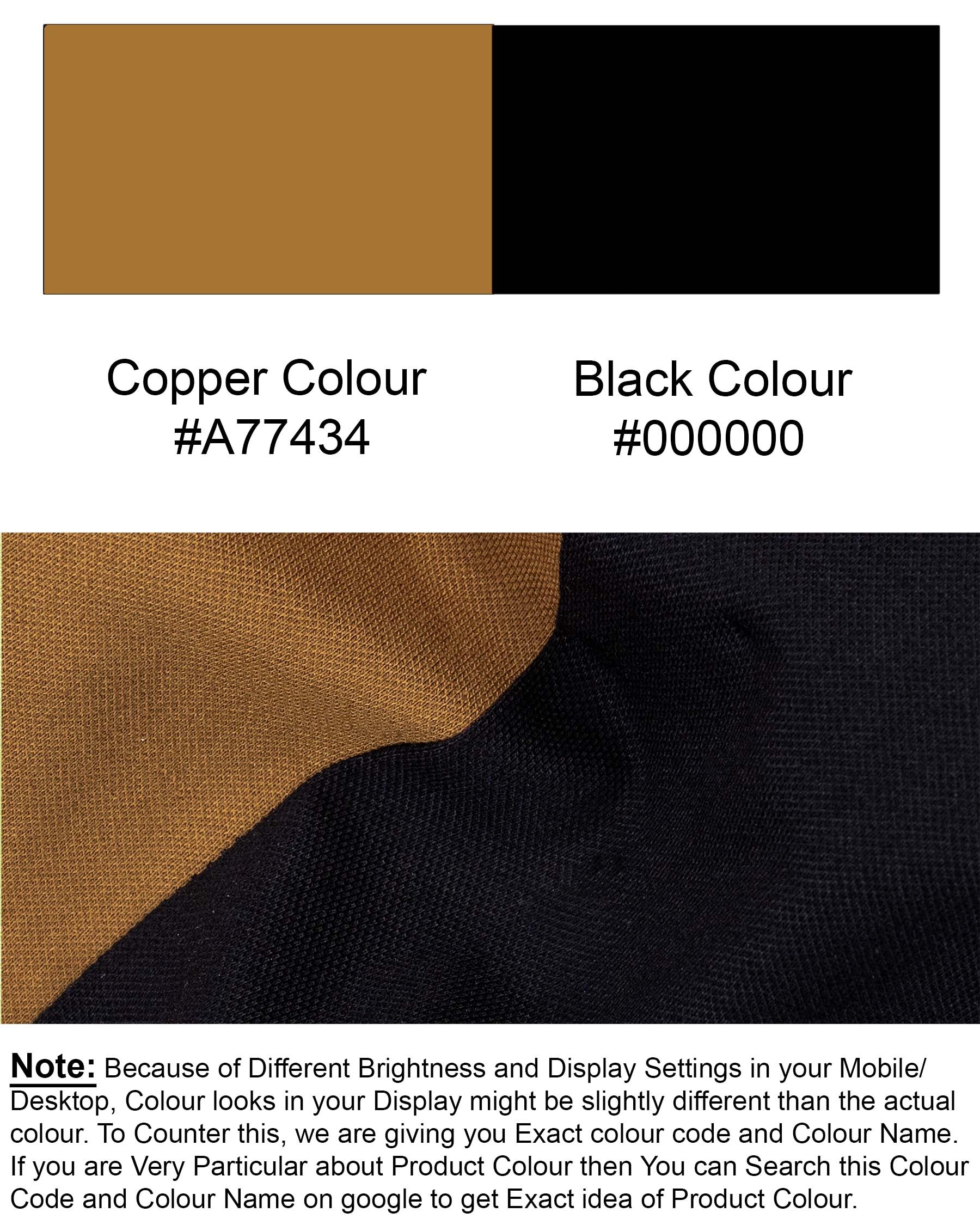 Copper Brown and Black Super Soft Pique Polo T Shirt TS539-S, TS539-M, TS539-L, TS539-XL, TS539-XXL