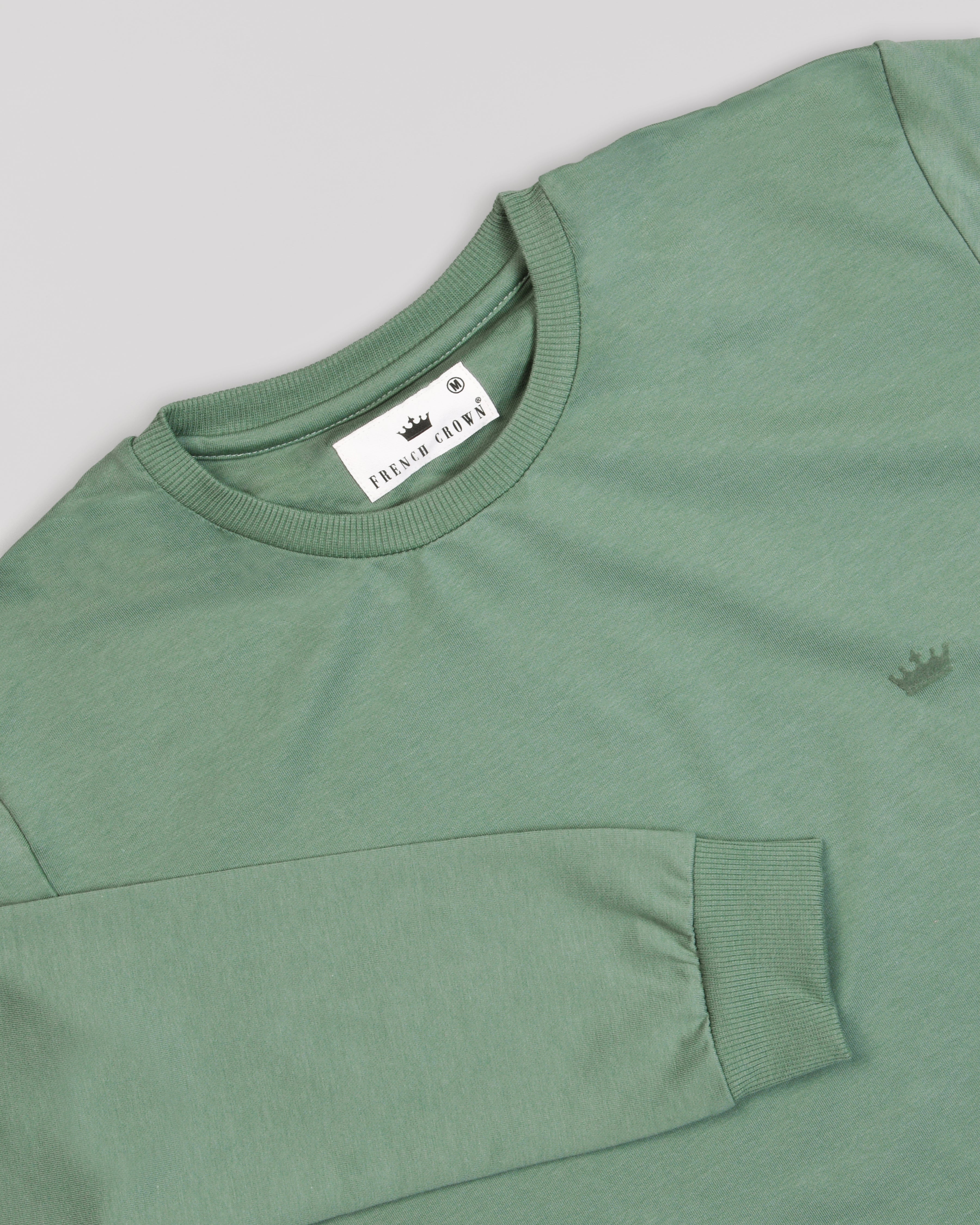 Sage Green Super Soft Premium Cotton Full Sleeve Sweatshirt TS053-S, TS053-M, TS053-L, TS053-XL, TS053-XXL