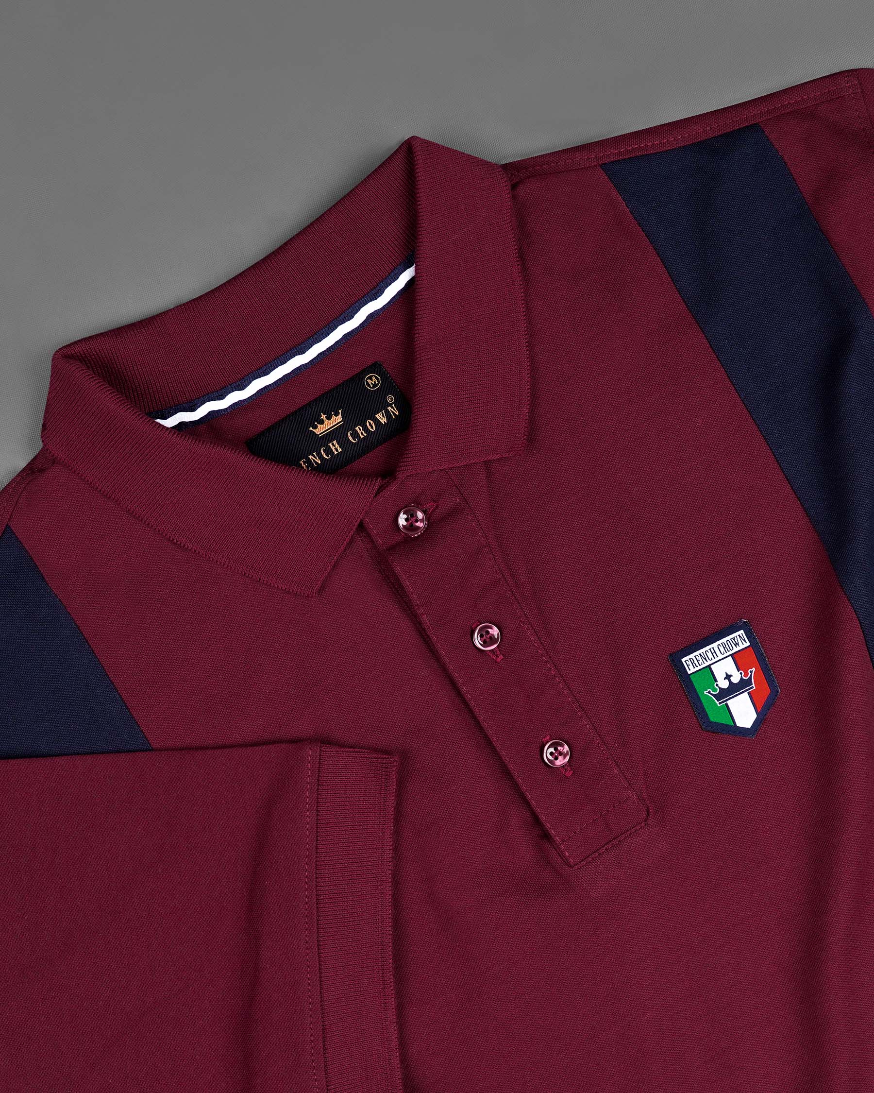 Mulberry Red and Haiti Blue Super Soft Mercerised Pique Polo T Shirt TS542-S, TS542-M, TS542-L, TS542-XL, TS542-XXL