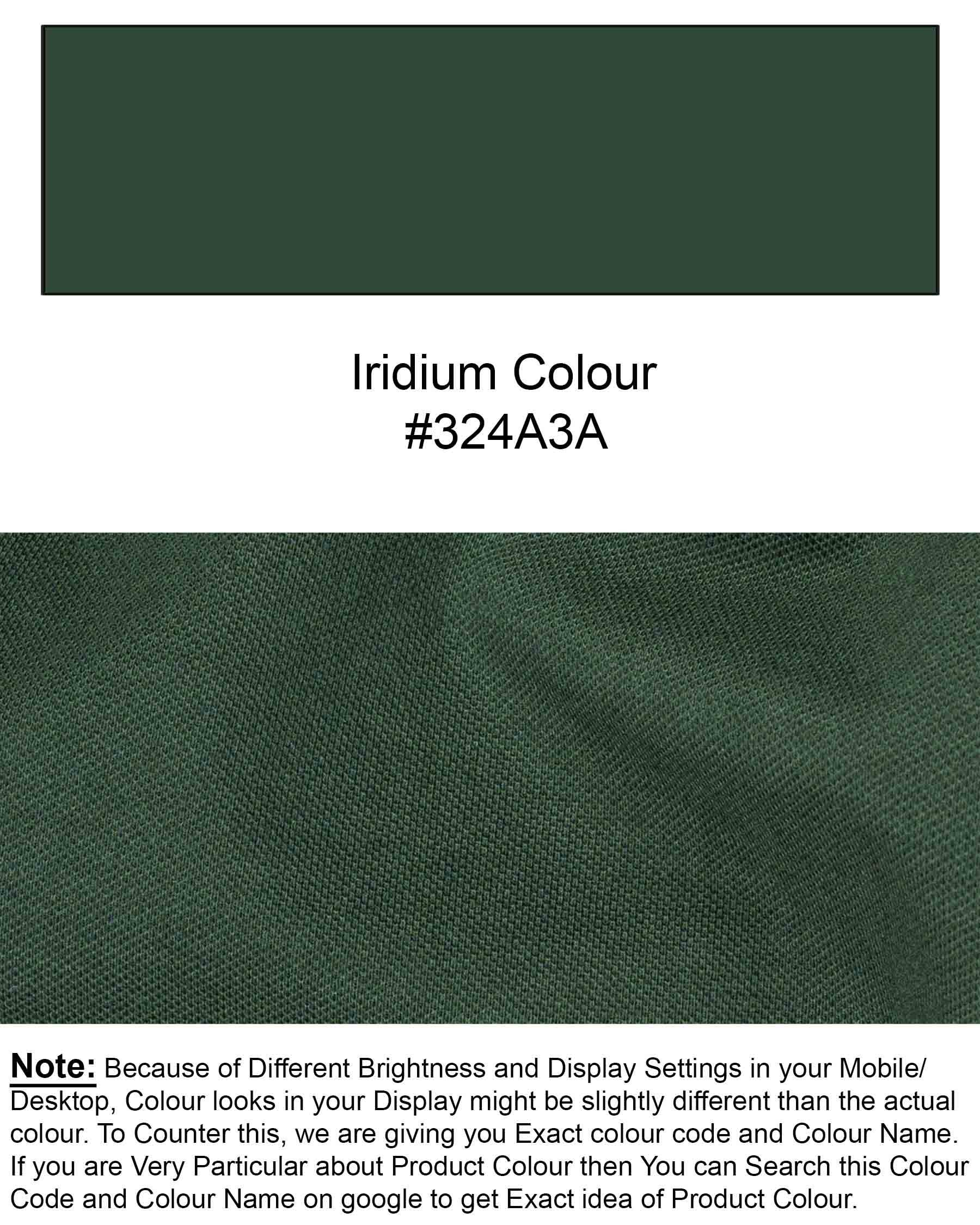 Iridium Green Super Soft Pique Polo Zipper T Shirt TS544-S, TS544-M, TS544-L, TS544-XL, TS544-XXL