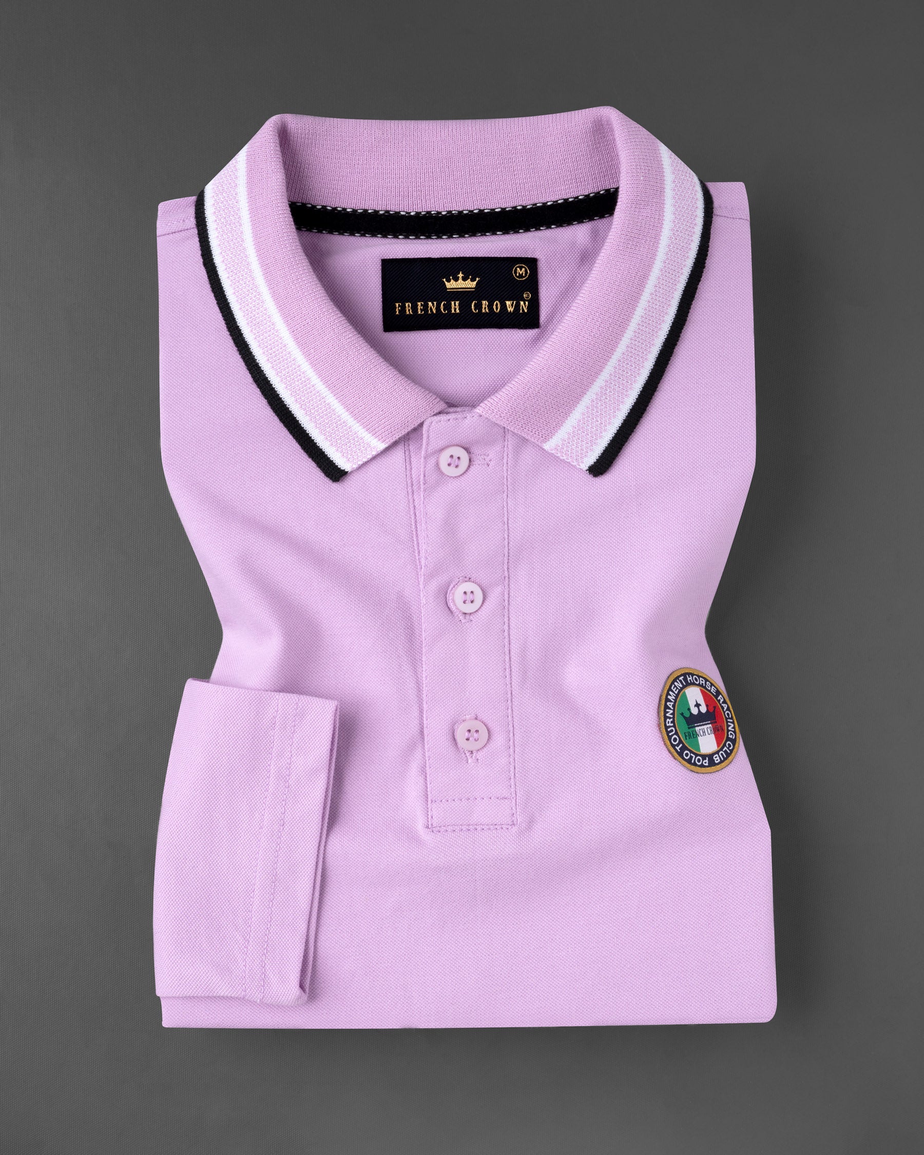 Plum Lilac Full Sleeves Premium Cotton Mercerised Pique Polo TS568-S, TS568-M, TS568-L, TS568-XL, TS568-XXL