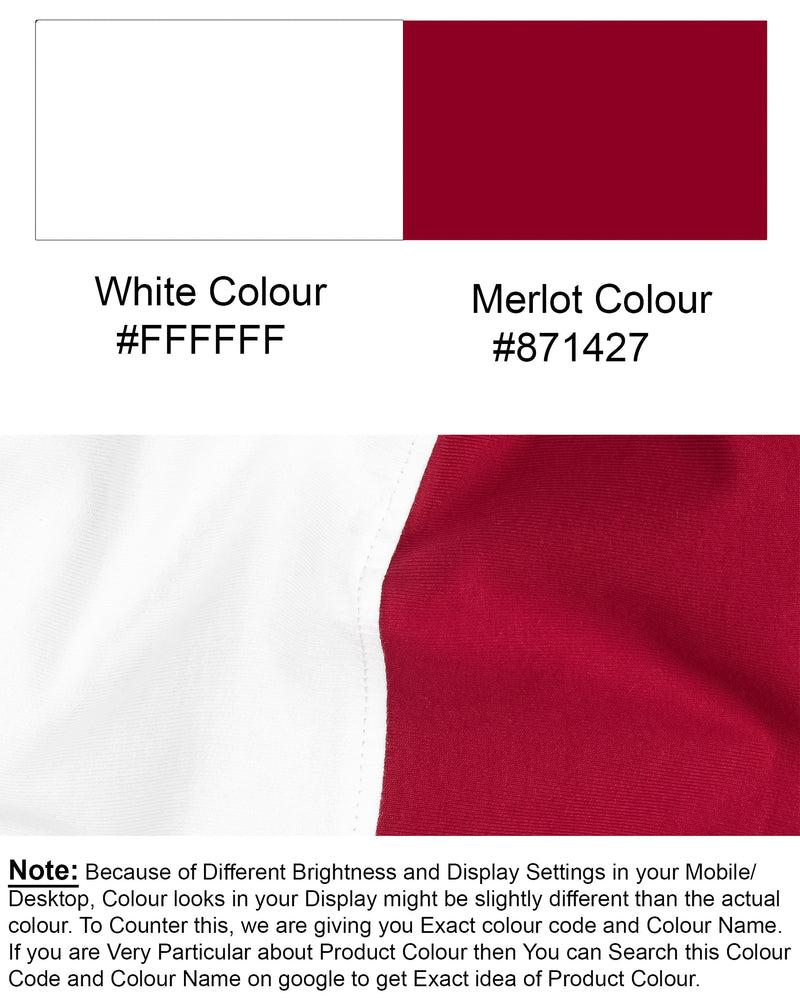 Bright White and Merlot Colourblock Sweatshirt TS573-S, TS573-M, TS573-L, TS573-XL, TS573-XXL, TS573-3XL, TS573-4XL