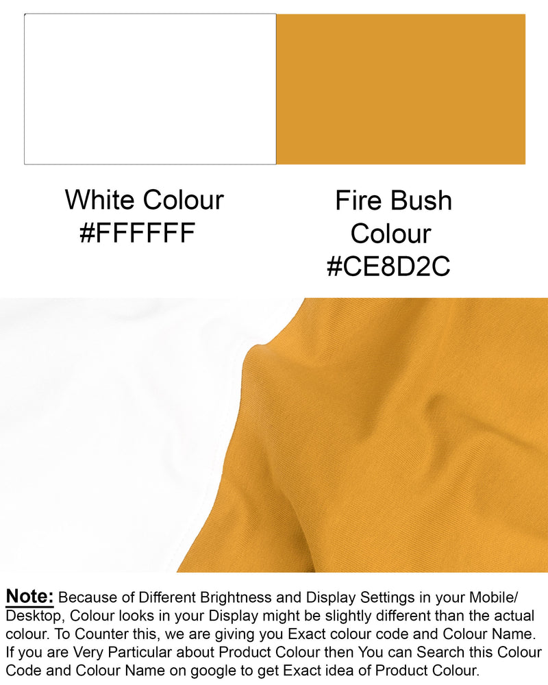 White and Fire Bush Yellow Colourblock Sweatshirt TS574-S, TS574-M, TS574-L, TS574-XL, TS574-XXL, TS574-3XL, TS574-4XL