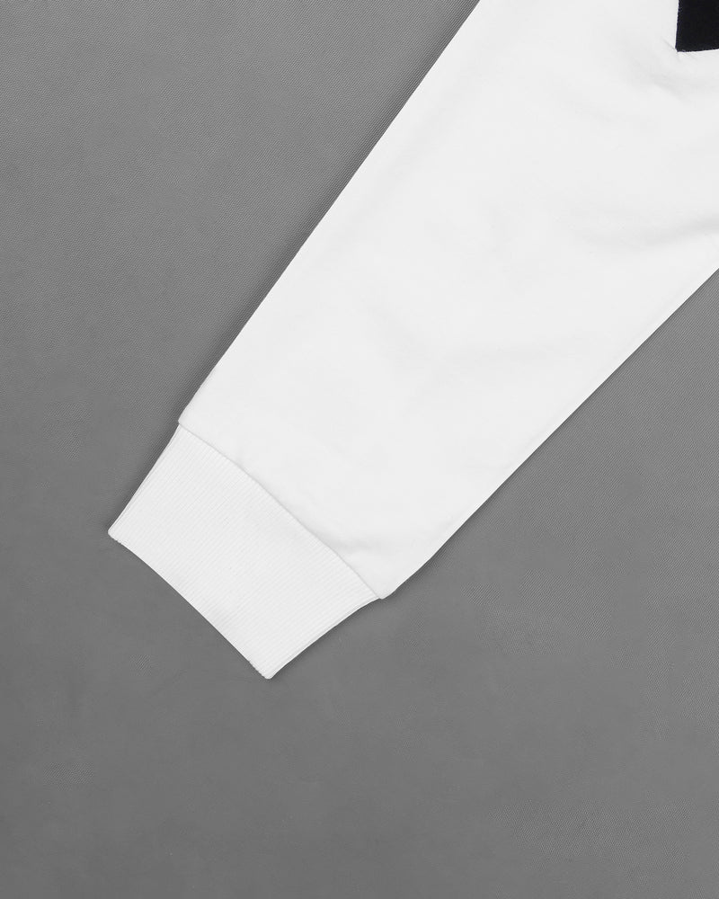 Bright White With Multicolour Patch Work Sweatshirt TS579-S, TS579-M, TS579-L, TS579-XL, TS579-XXL, TS579-3XL, TS579-4XL