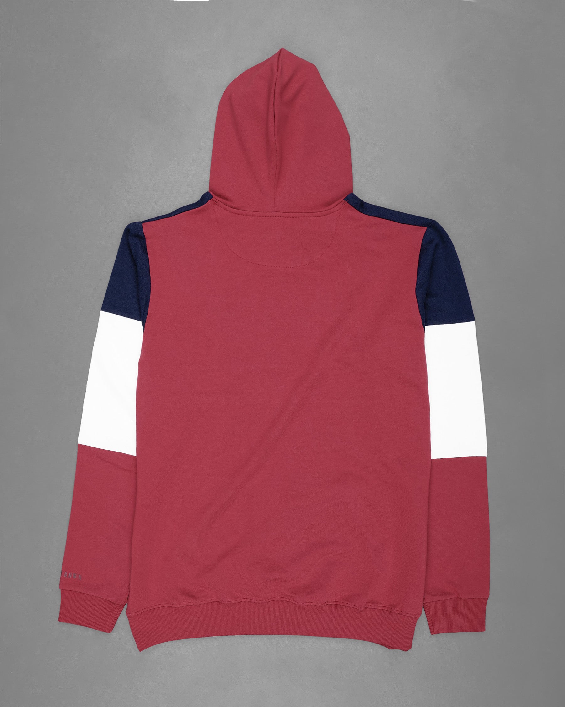 Bright White with Bleached Cedar Blue and Red Colour Block Hoodie Sweatshirt TS582-S, TS582-M, TS582-L, TS582-XL, TS582-XXL