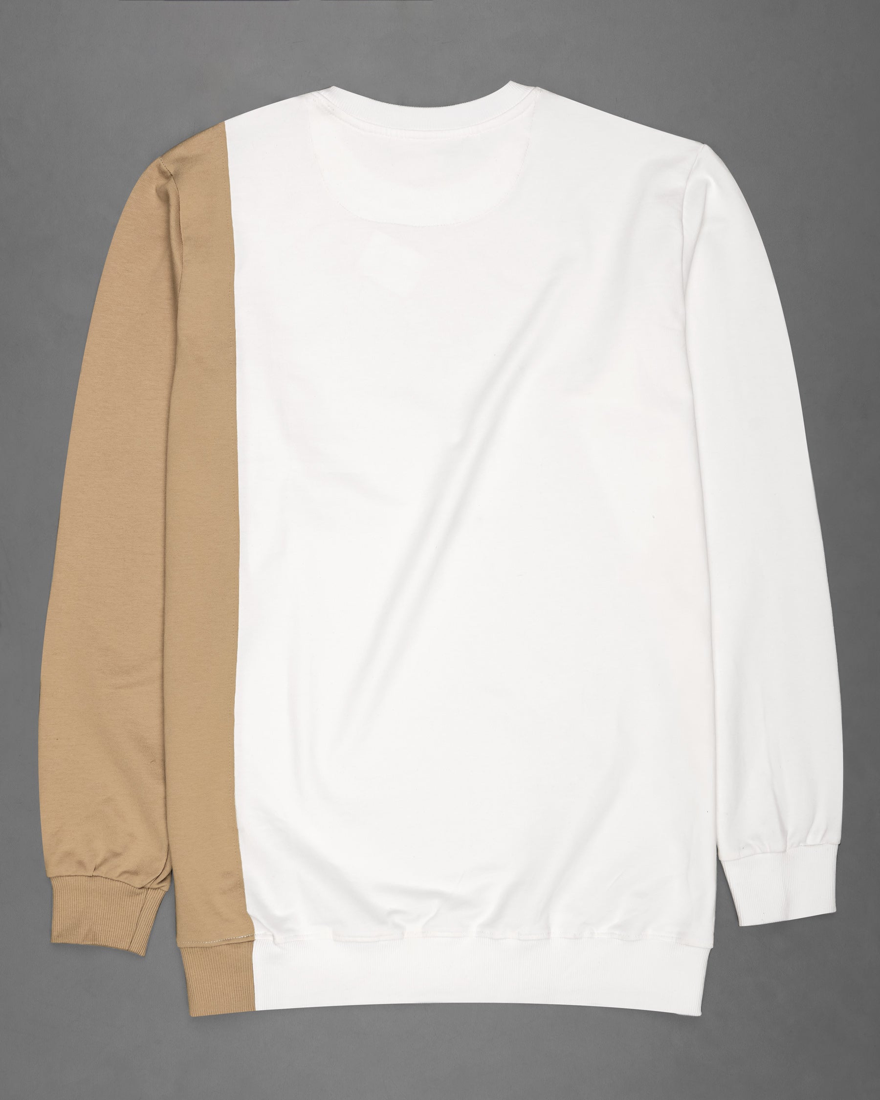 Bright White and Muesli Brown Sweatshirt TS594-S, TS594-M, TS594-L, TS594-XL, TS594-XXL