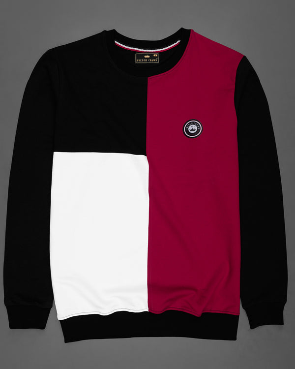 Jade Black with Bright White and Merlot Red Sweatshirt TS595-S, TS595-M, TS595-L, TS595-XL, TS595-XXL, TS595-3XL, TS595-4XL