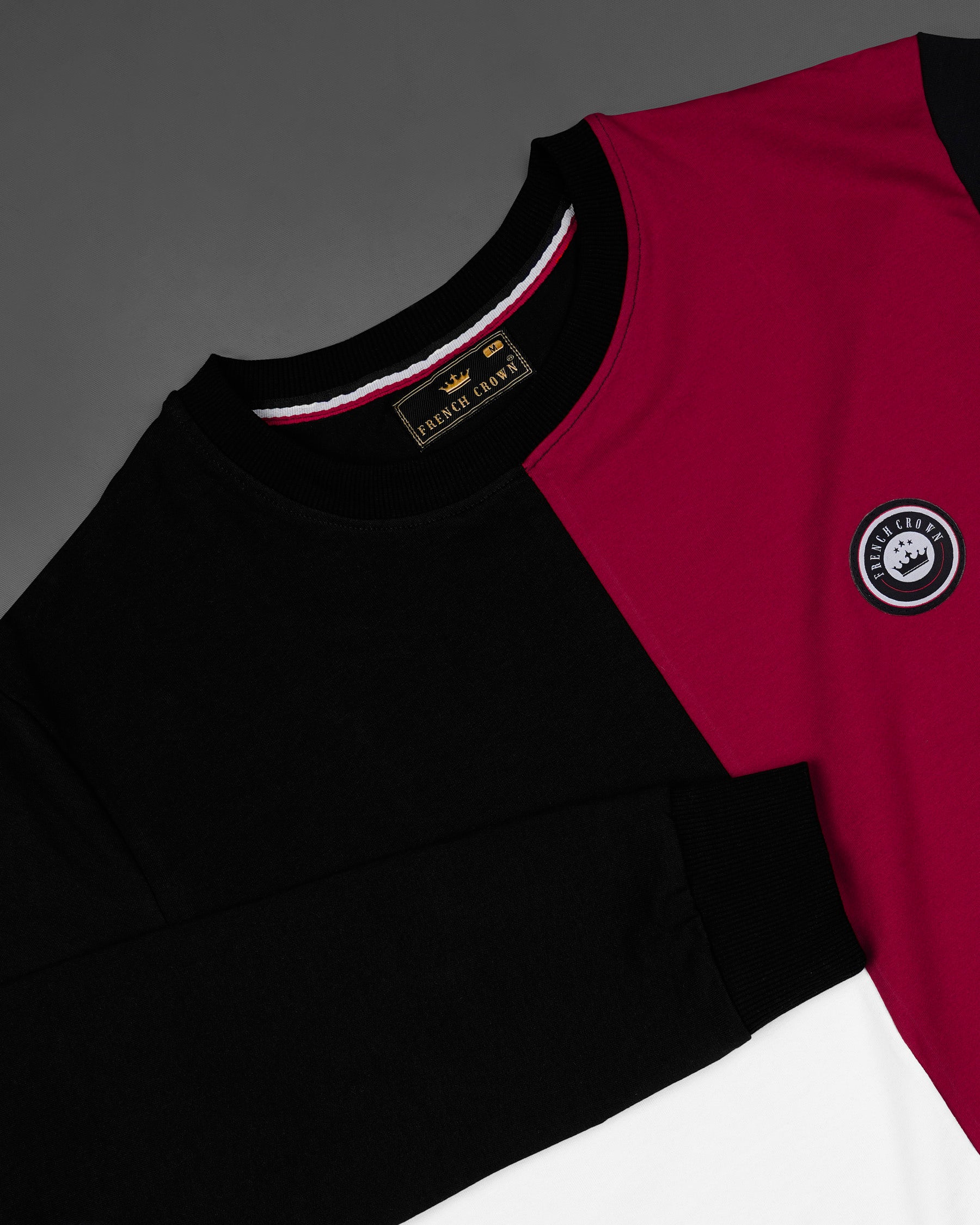 Jade Black with Bright White and Merlot Red Sweatshirt TS595-S, TS595-M, TS595-L, TS595-XL, TS595-XXL, TS595-3XL, TS595-4XL