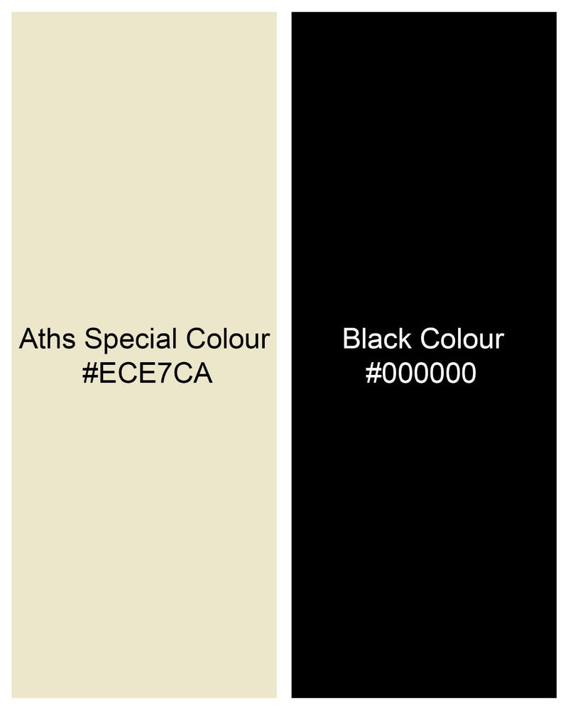 Aths Special Beige and Jade Black Polo Zipper Sweatshirt