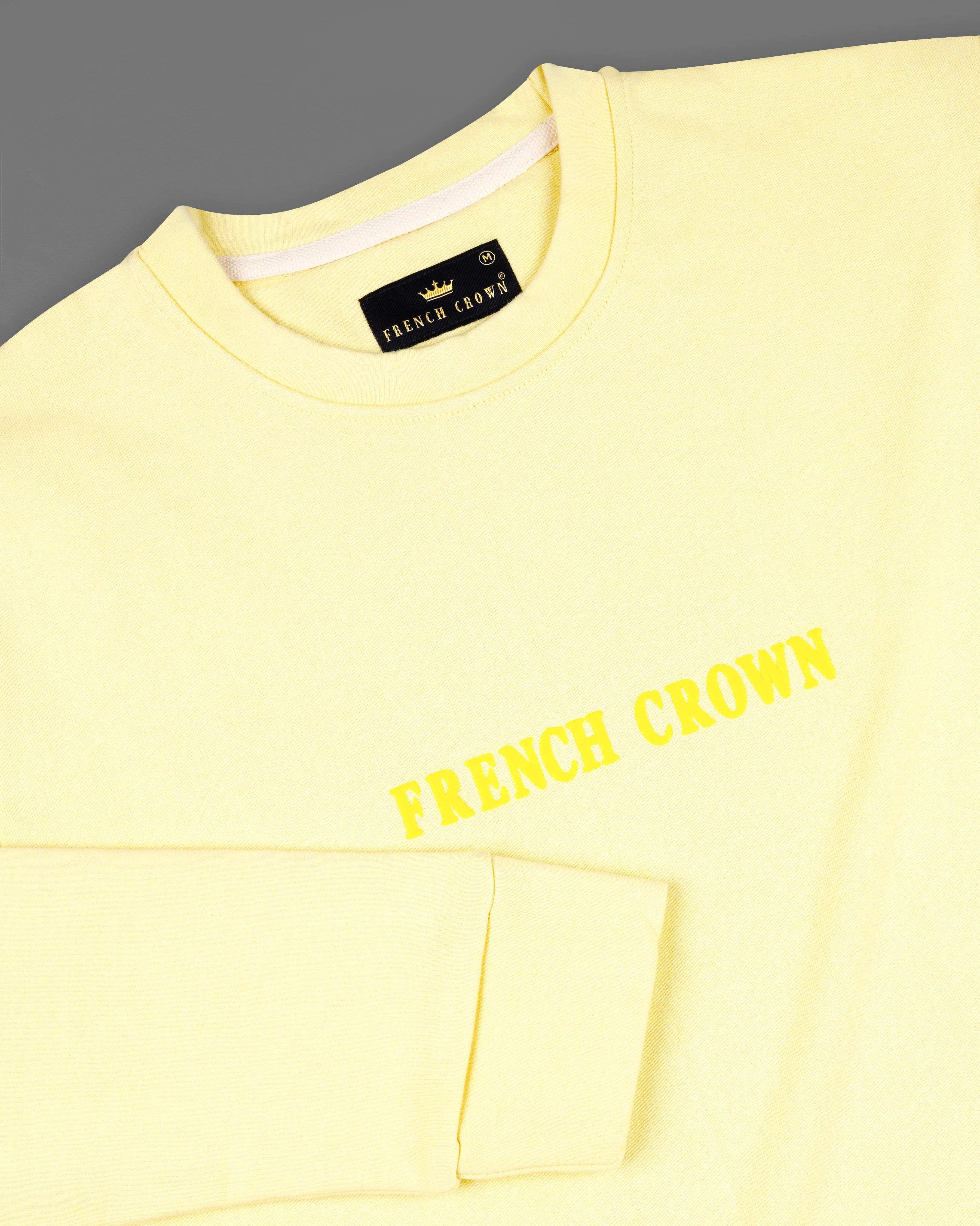 Beeswax Yellow Premium Cotton Sweatshirt with Shorts Combo TS617-SR172-S, TS617-SR172-M, TS617-SR172-L, TS617-SR172-XL, TS617-SR172-XXL