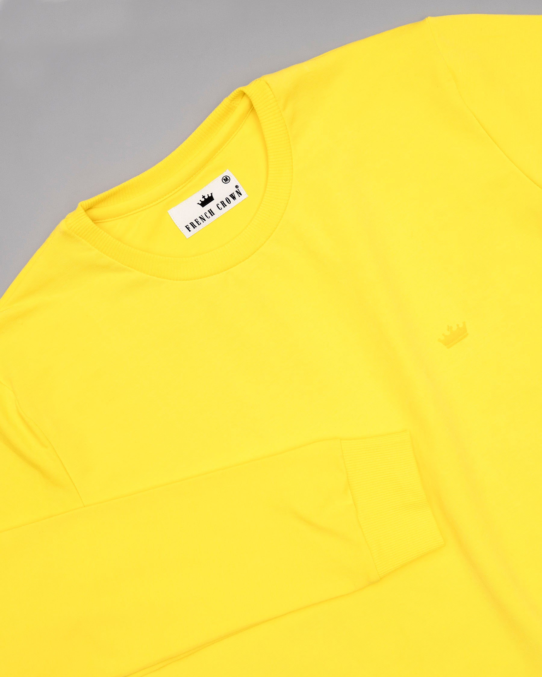 Lemon Yellow Super Soft Premium Cotton Full Sleeve Sweatshirt TS061-S, TS061-XXL, TS061-XL, TS061-M, TS061-L