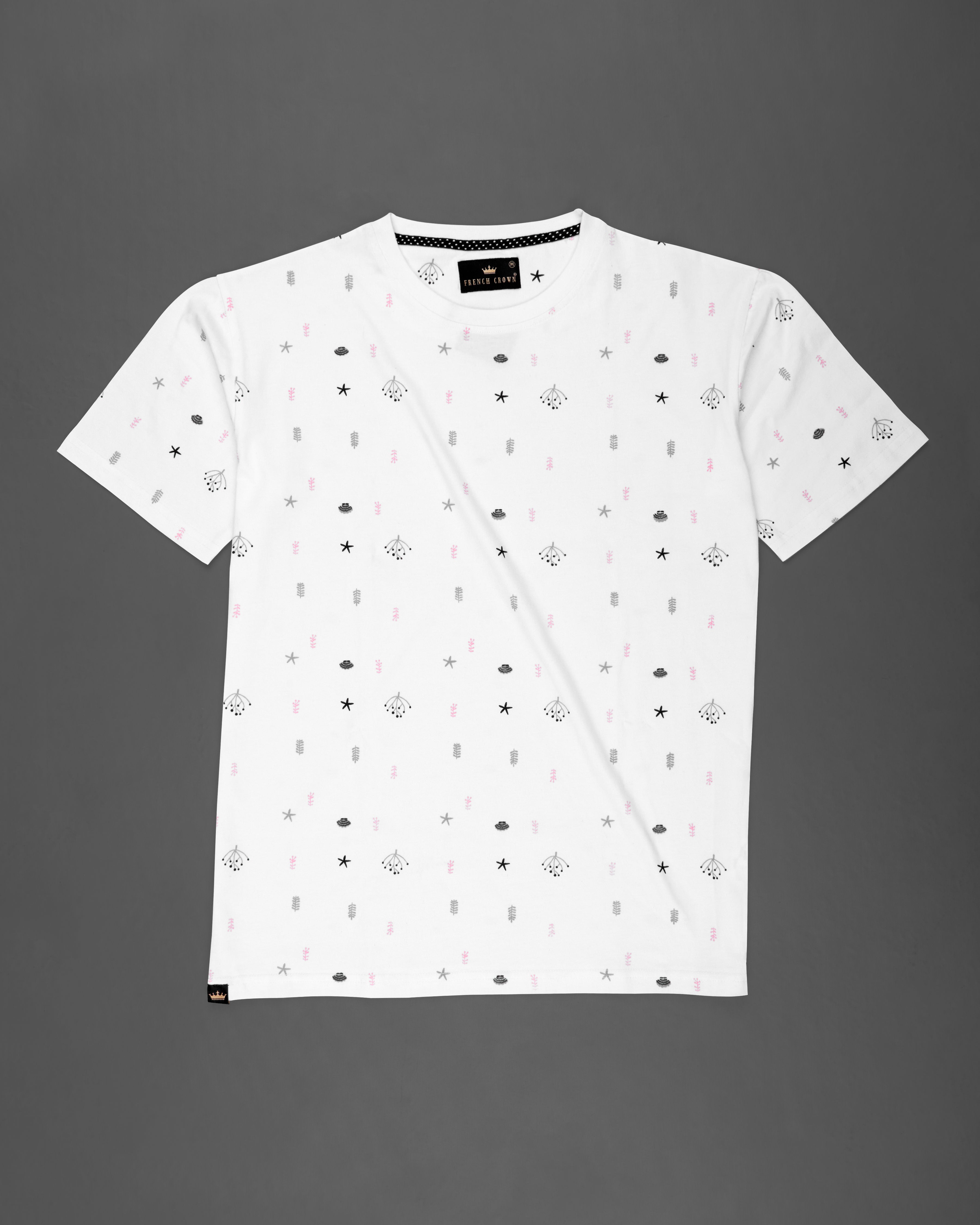Bright White Multicolour Printed Premium Organic Cotton T-shirt