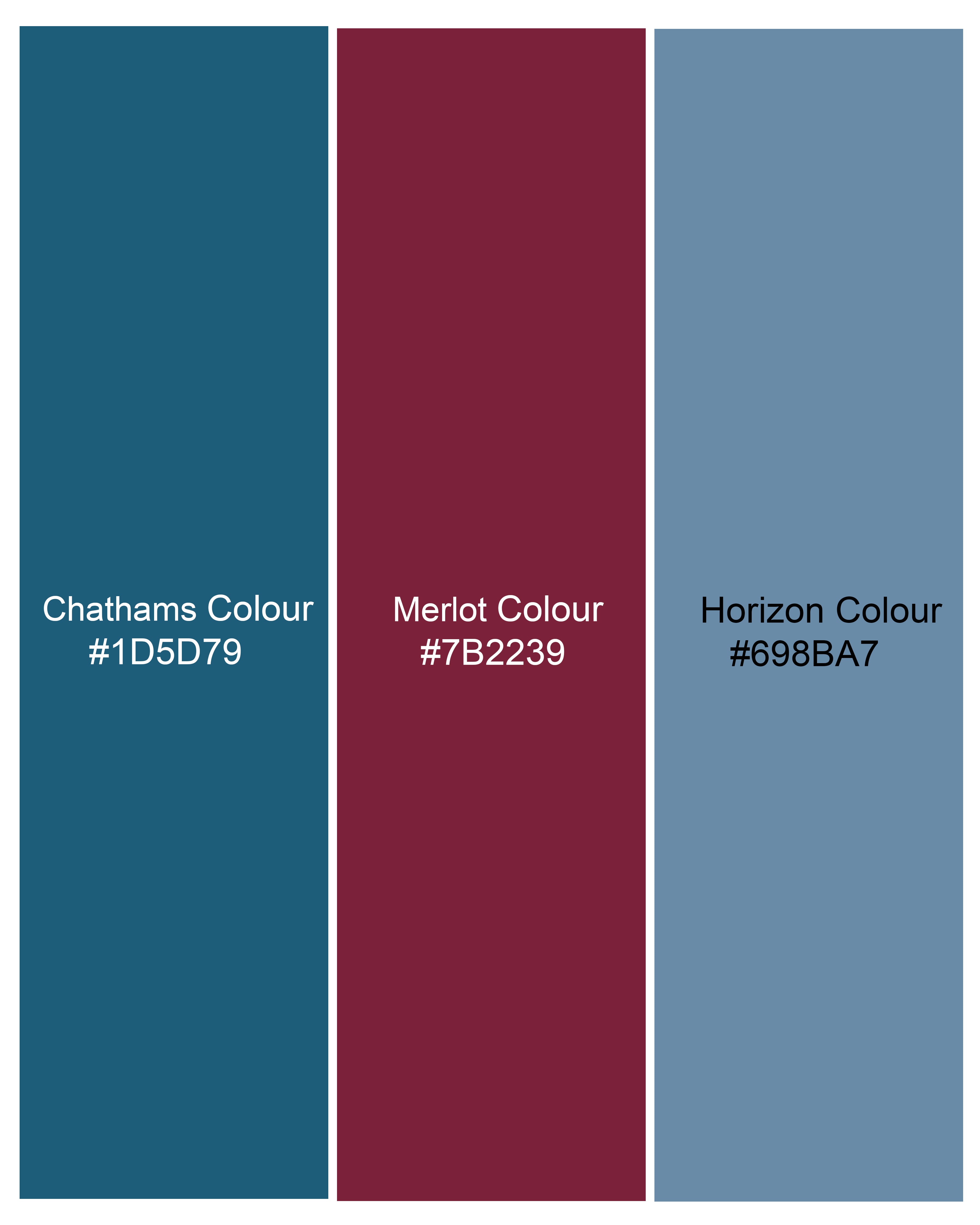 Horizon Blue with Merlot Red Striped Premium Organic Cotton Polo  TS669-S, TS669-M, TS669-L, TS669-XL, TS669-XXL