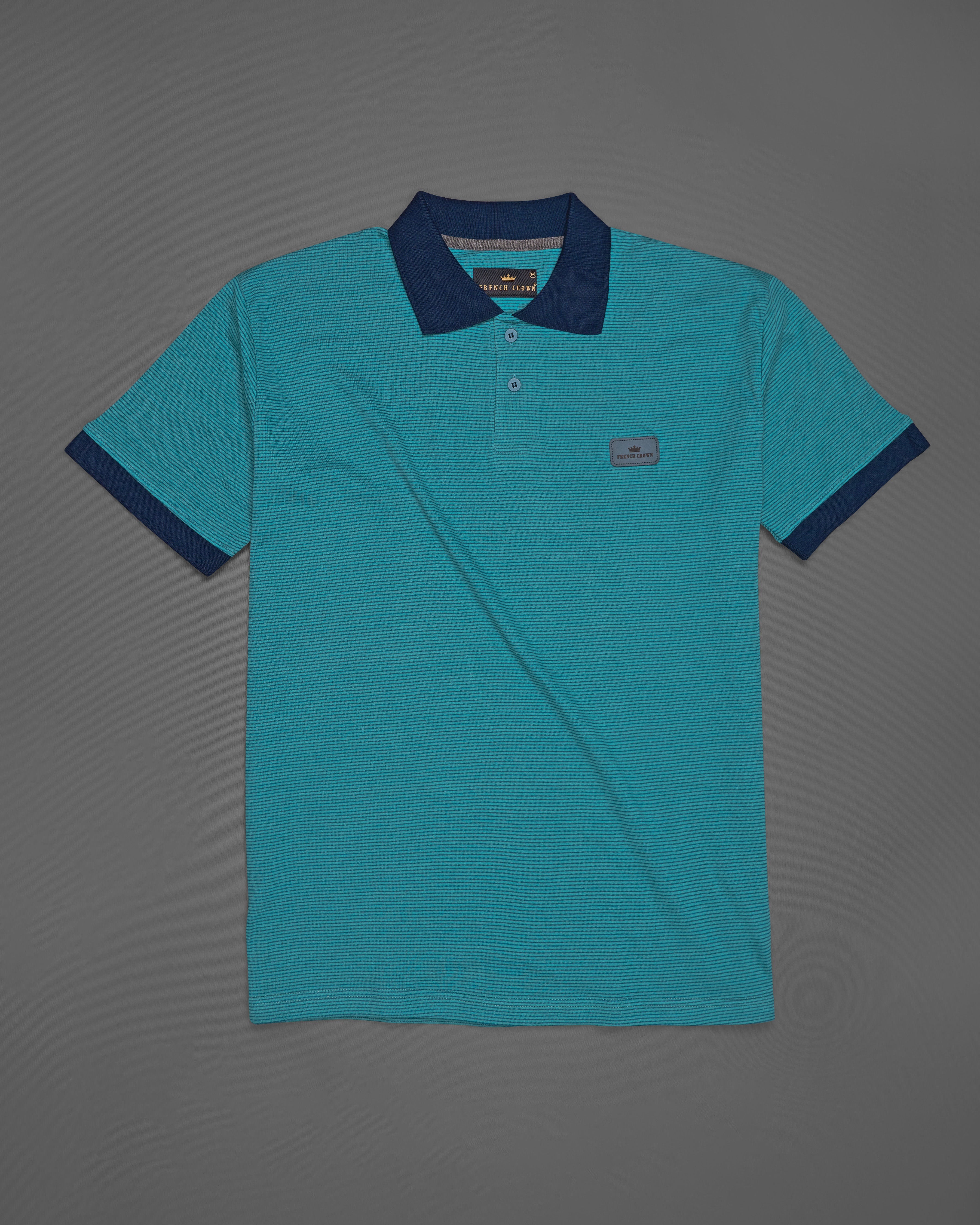 Surfie Aqua Blue Premium Organic Cotton Polo TS670-S, TS670-M, TS670-L, TS670-XL, TS670-XXL