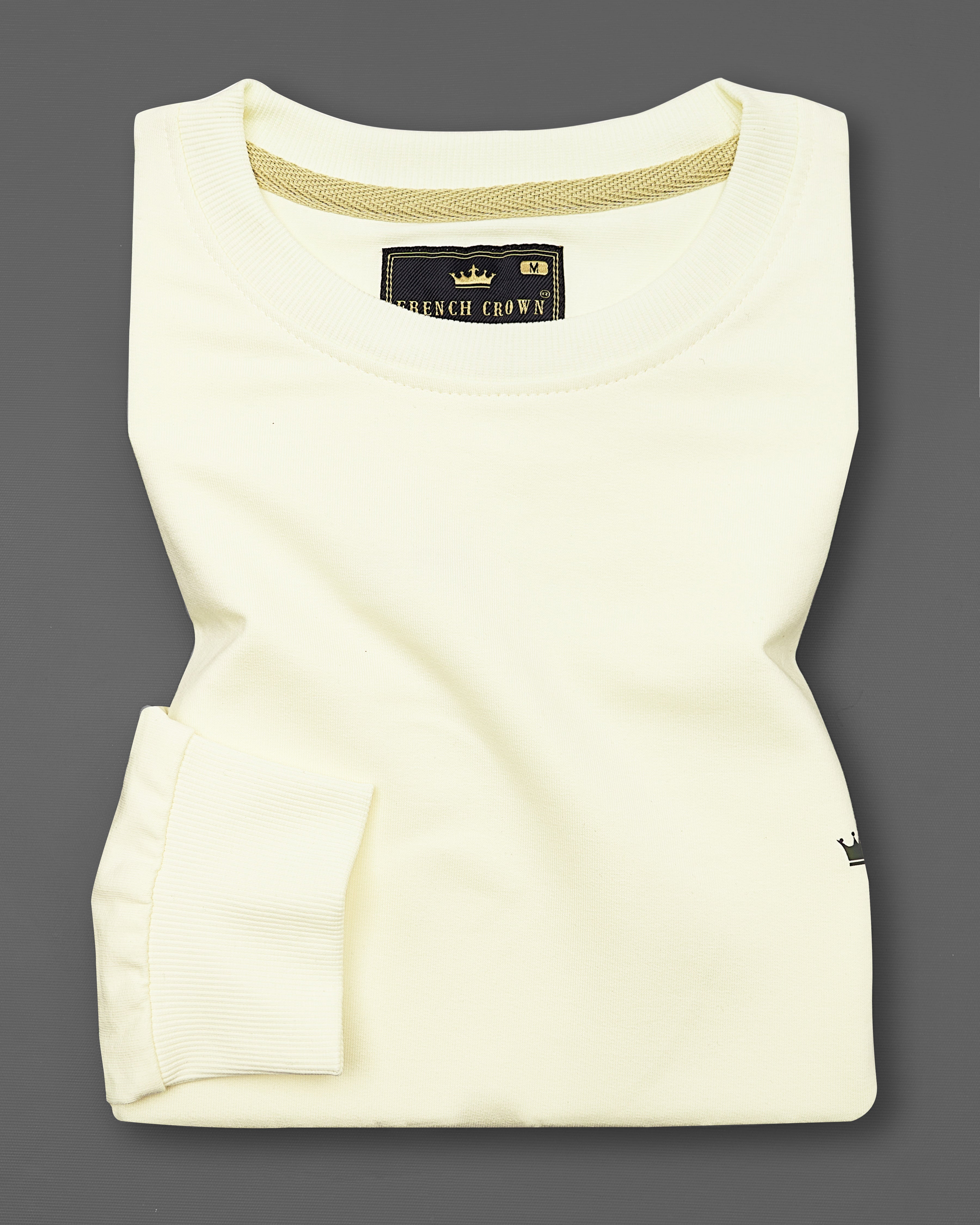 Eggshell Cream Block Pattern Full Sleeve Premium Cotton Heavyweight Sweatshirt TS675-S, TS675-M, TS675-L, TS675-XL, TS675-XXL