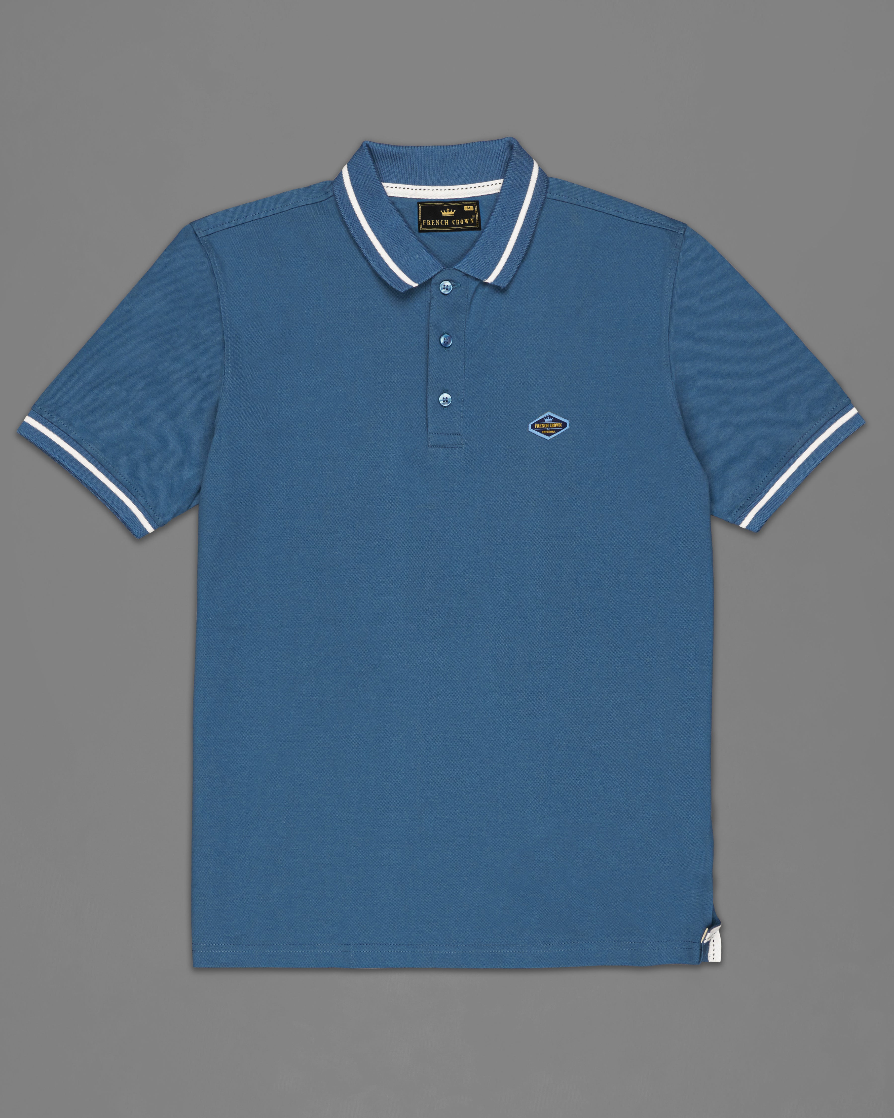 Calypso Blue Organic Cotton Pique Polo TS748-S, TS748-M, TS748-L, TS748-XL, TS748-XXL