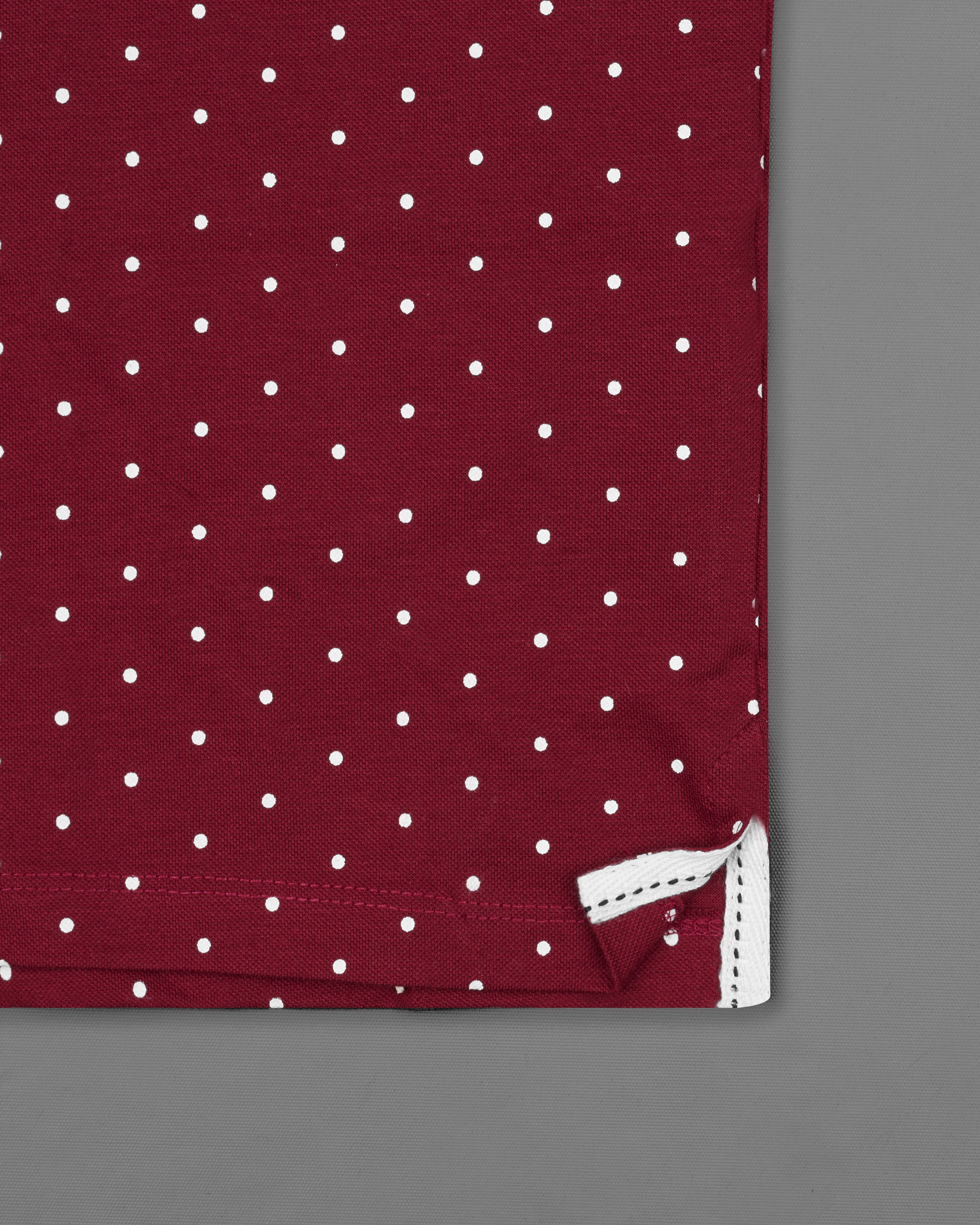 Claret Red Polka Dotted Organic Cotton Mercerised Pique Polo TS750-S, TS750-M, TS750-L, TS750-XL, TS750-XXL