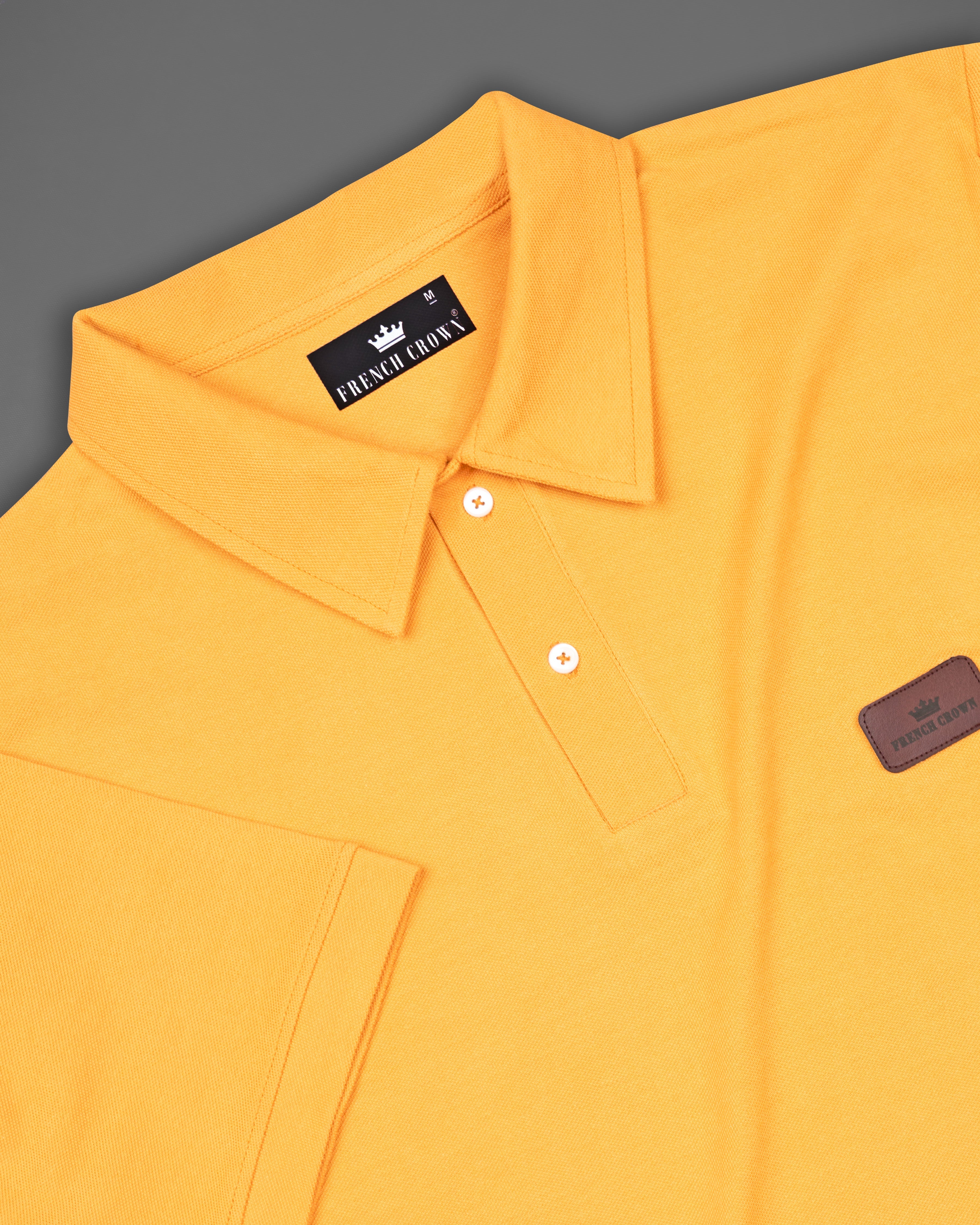 Apricot Mustard Yellow Organic Cotton Pique Polo TS771-S, TS771-M, TS771-L, TS771-XL, TS771-XXL