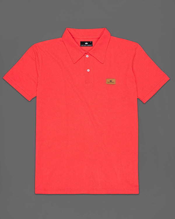 Coral Red Organic Cotton Pique Polo TS780-S, TS780-M, TS780-L, TS780-XL, TS780-XXL