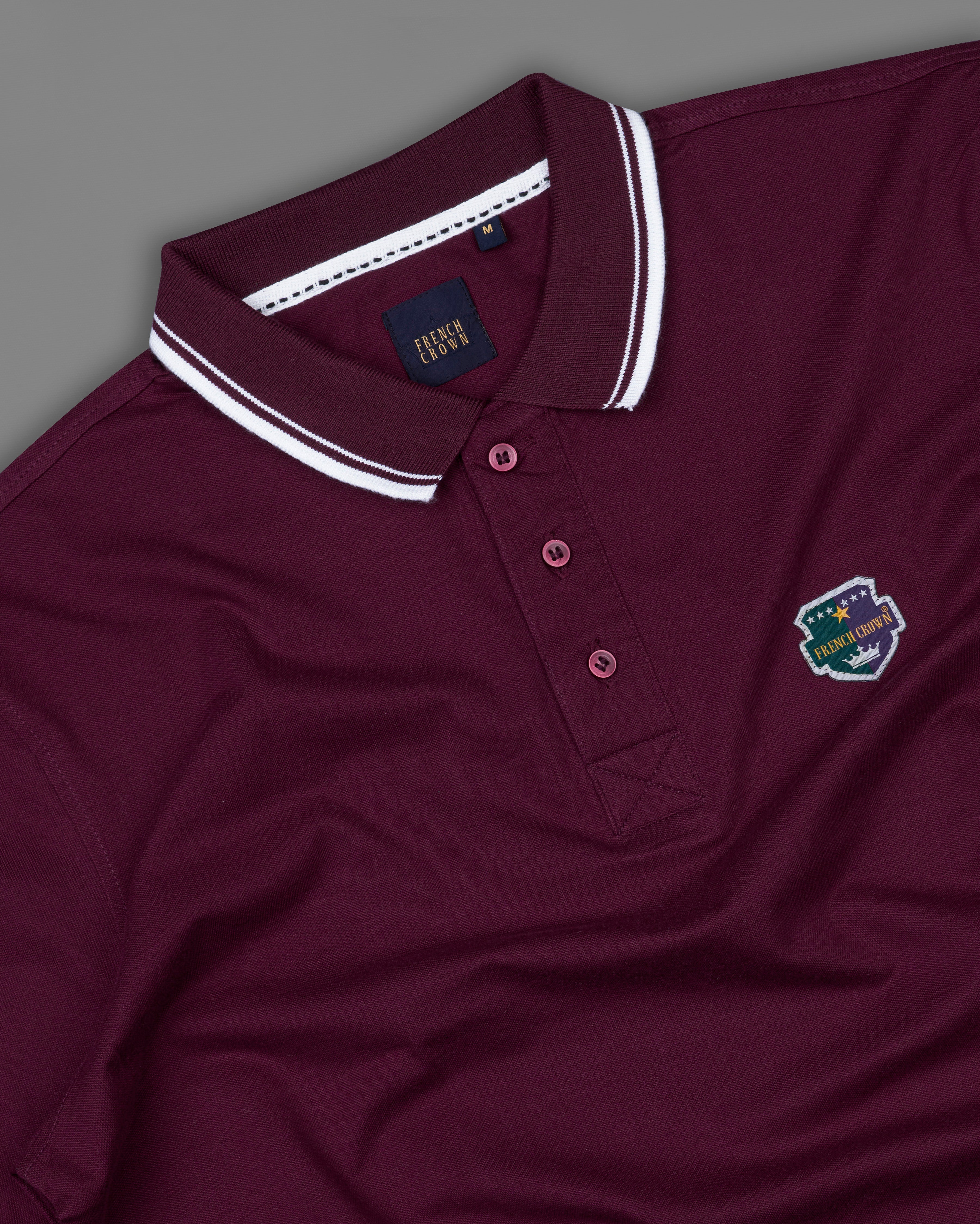 Barossa Maroon Organic Cotton Pique Polo TS825-S, TS825-M, TS825-L, TS825-XL, TS825-XXL