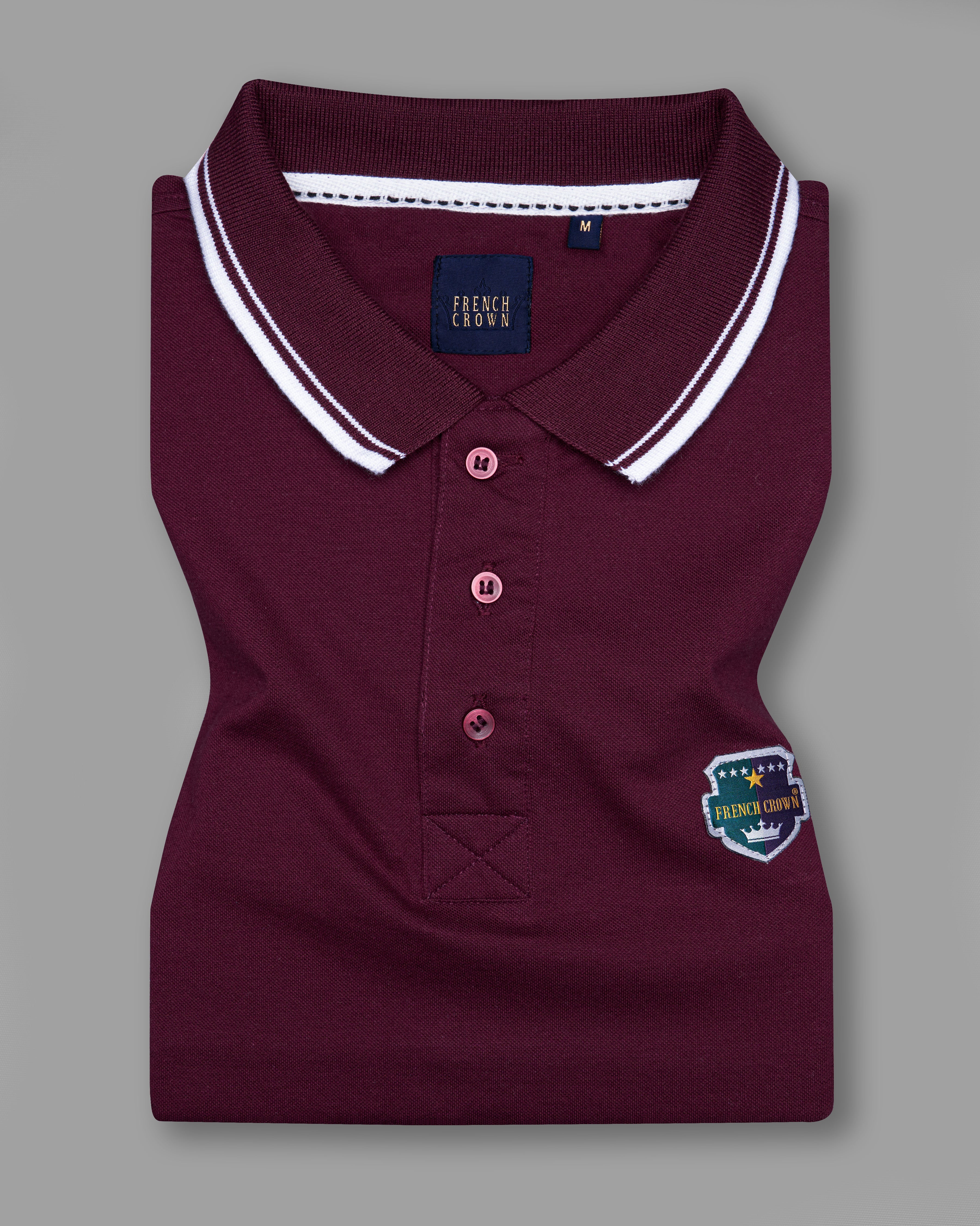 Barossa Maroon Organic Cotton Pique Polo TS825-S, TS825-M, TS825-L, TS825-XL, TS825-XXL