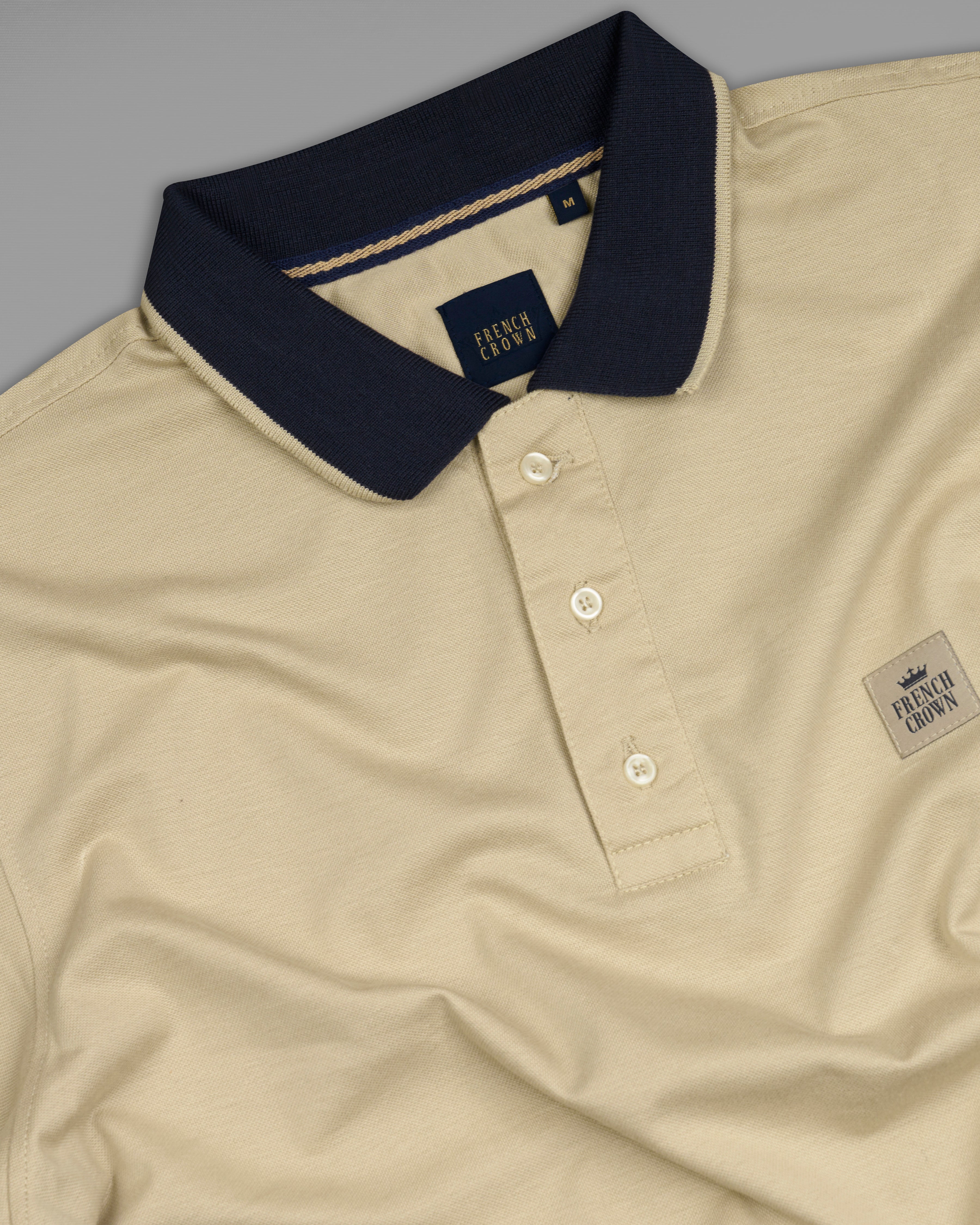 Akaroa Beige Organic Cotton Pique Polo TS840-S, TS840-M, TS840-L, TS840-XL, TS840-XXL