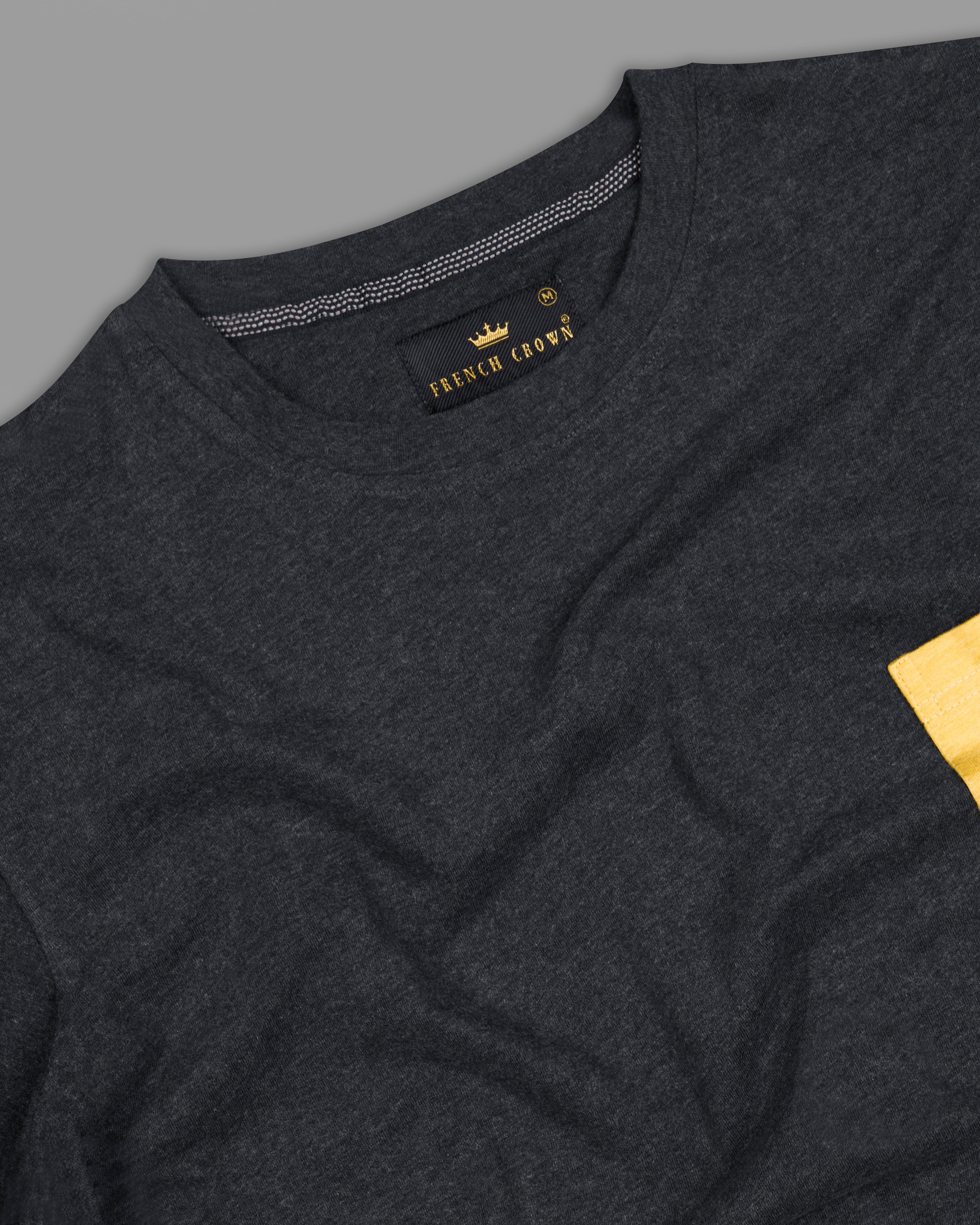 Gunmetal Gray and Marzipan Yellow Premium Cotton T-shirt TS848-S, TS848-M, TS848-L, TS848-XL, TS848-XXL