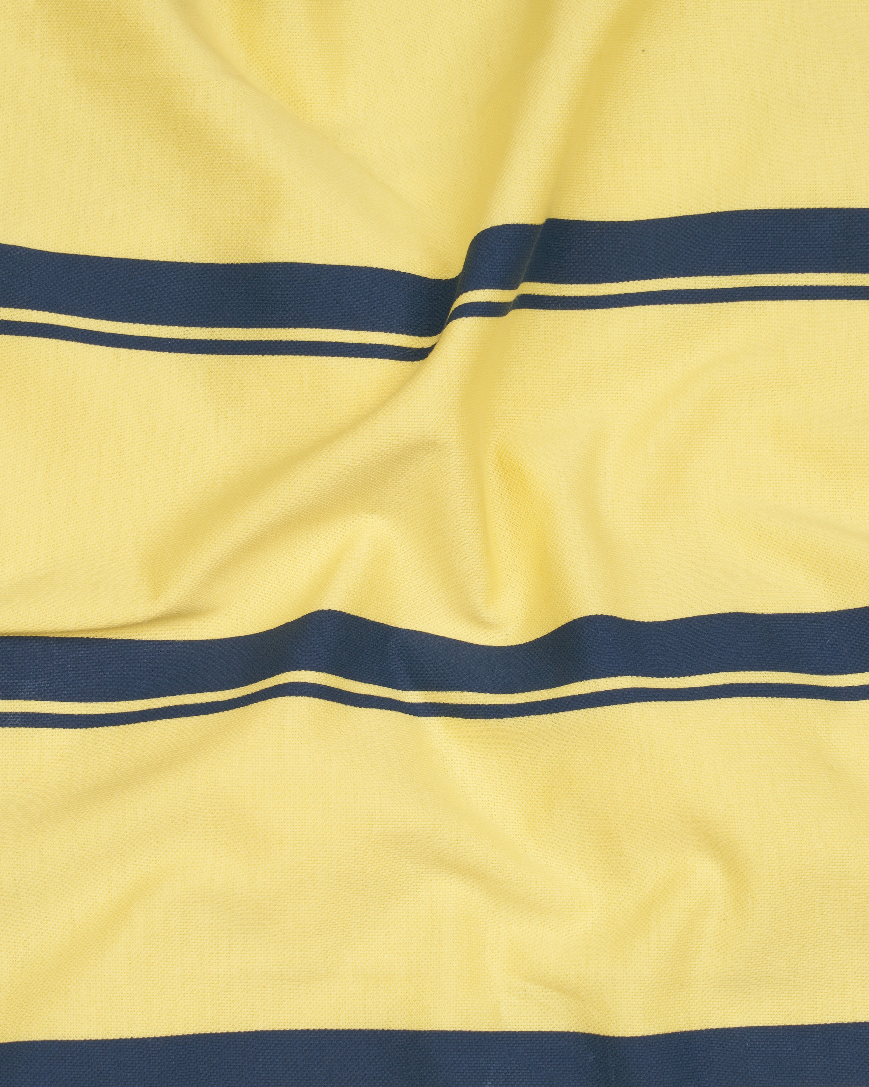 Goldenrod Yellow with Tuna Blue Striped Organic Cotton Pique Polo TS850-S, TS850-M, TS850-L, TS850-XL, TS850-XXL