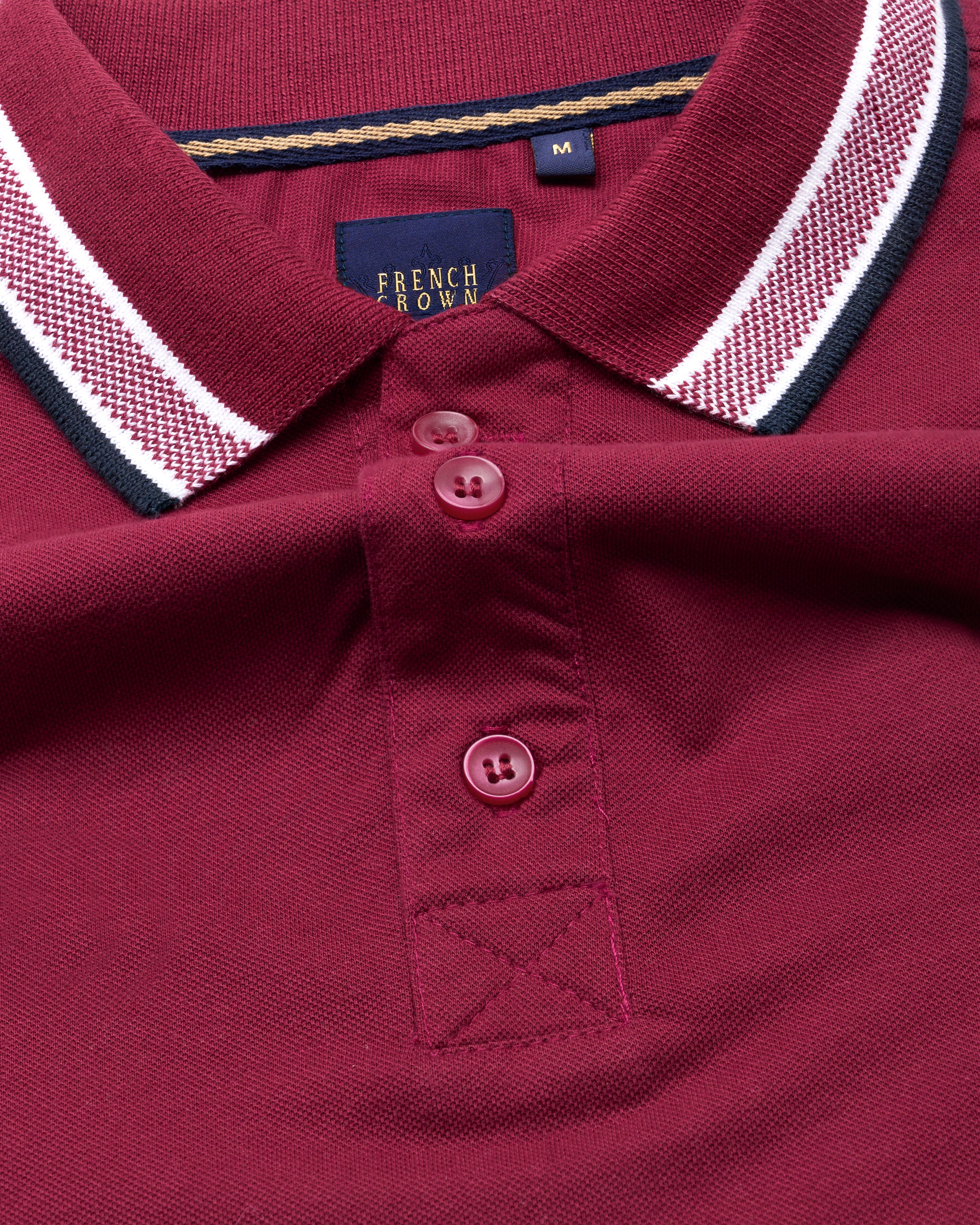 Cordovan Maroon Organic Cotton Mercerised Pique Polo TS860-S, TS860-M, TS860-L, TS860-XL, TS860-XXL