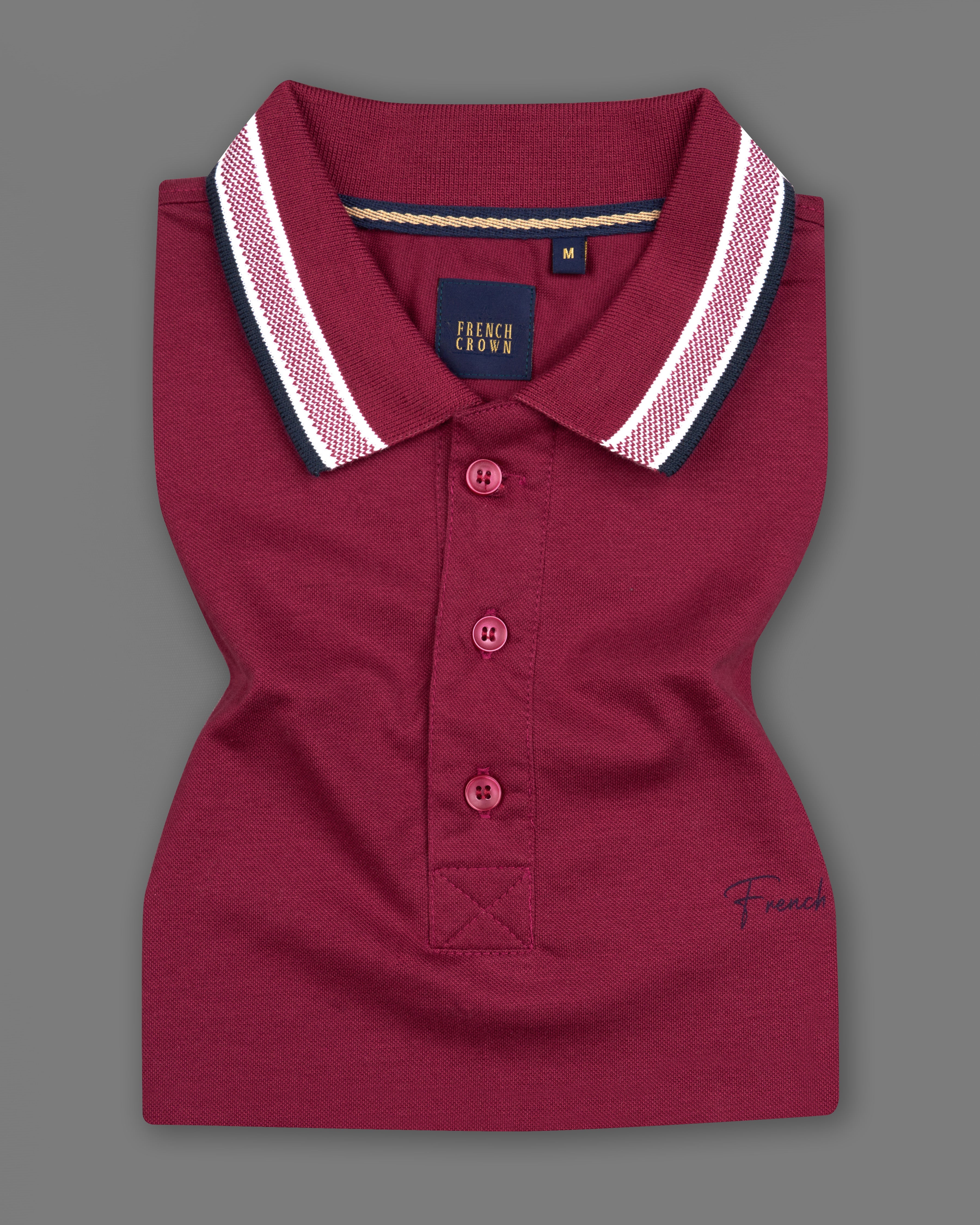 Cordovan Maroon Organic Cotton Mercerised Pique Polo TS860-S, TS860-M, TS860-L, TS860-XL, TS860-XXL