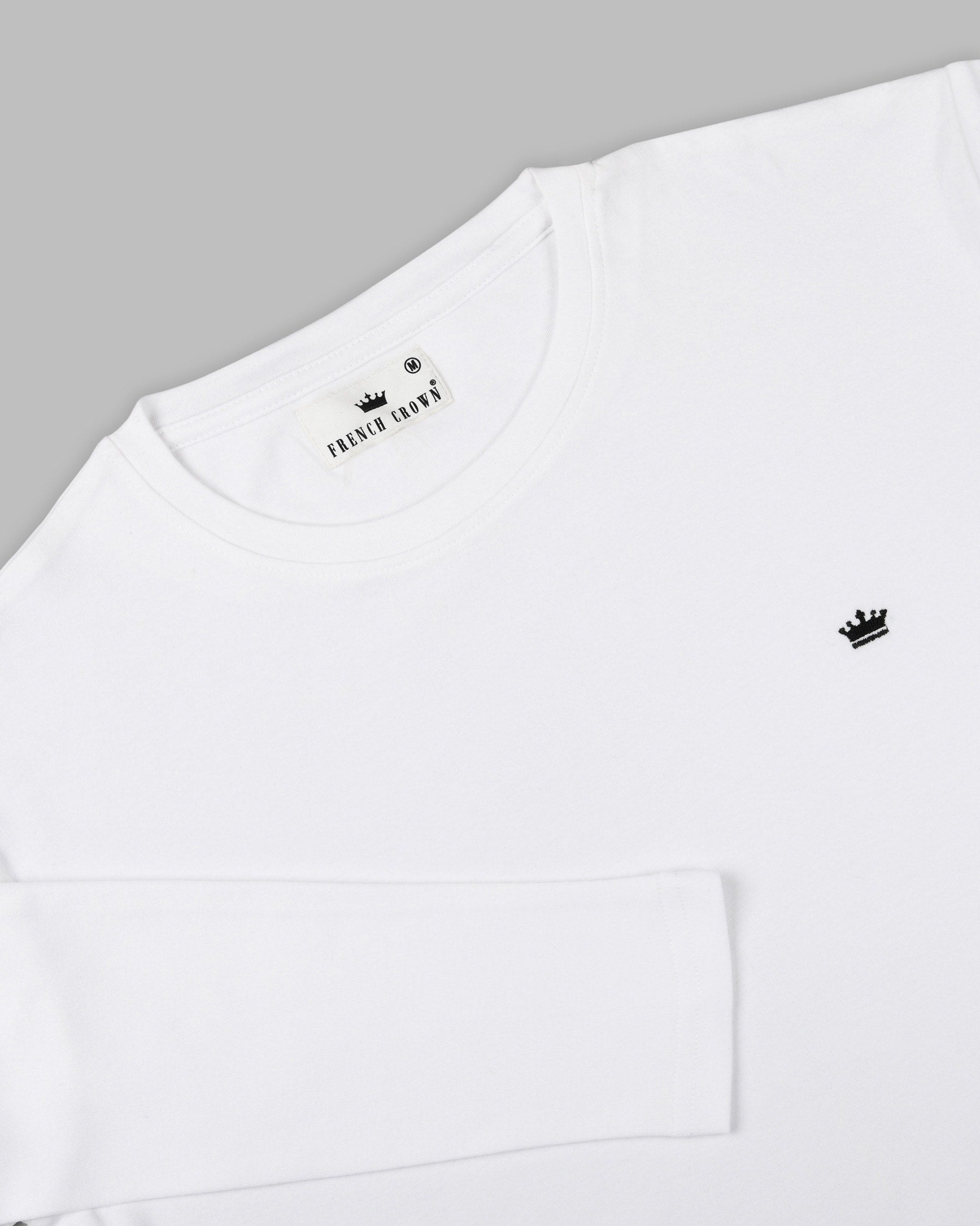 Bright White Full-Sleeve Super soft Premium Cotton Jersey T-shirt TS090-L, TS090-XL, TS090-XXL, TS090-S, TS090-M