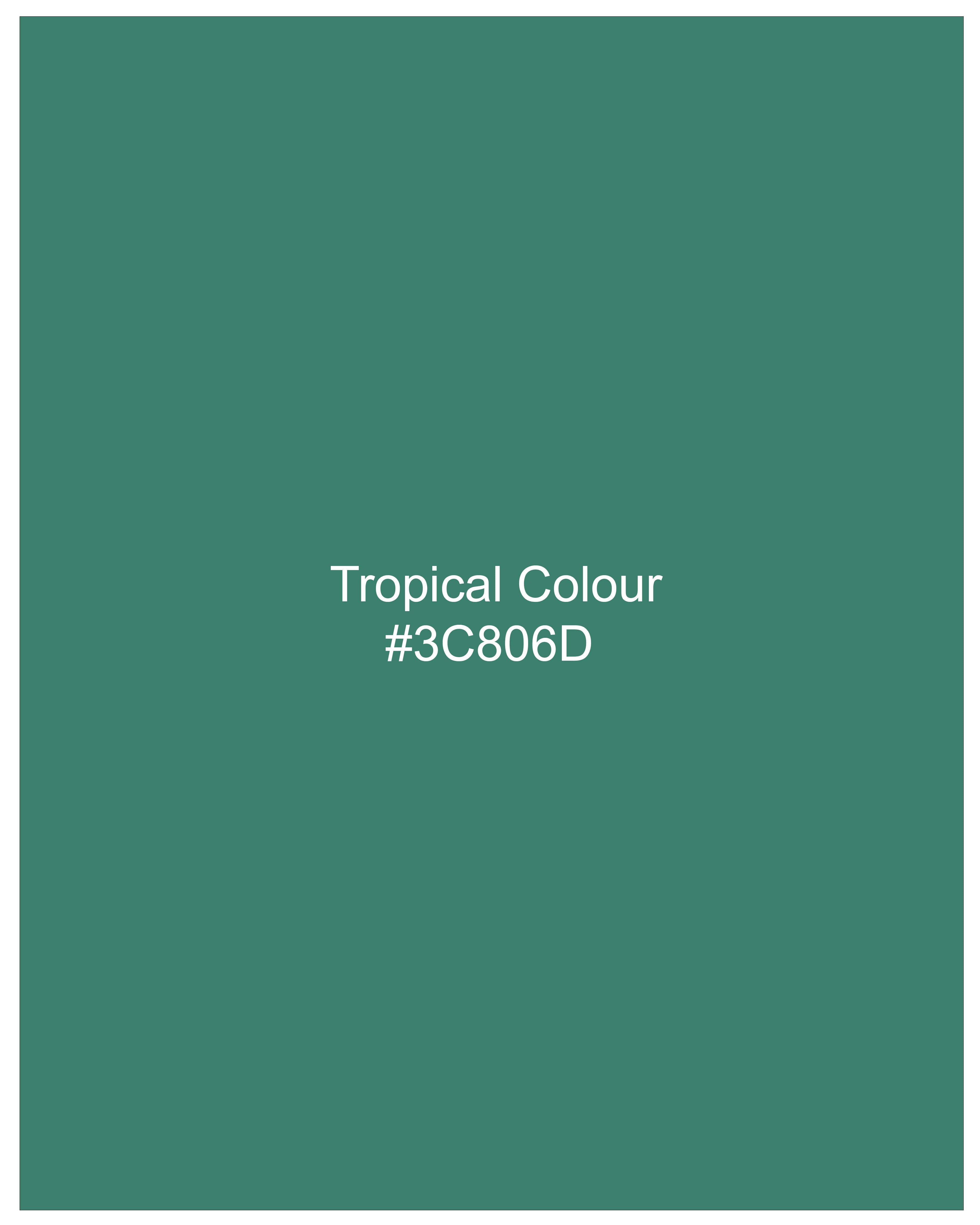 Tropical Green Hand Painted Premium Cotton T-shirt TS005-W006-S, TS005-W006-M, TS005-W006-L, TS005-W006-XL, TS005-W006-XXL