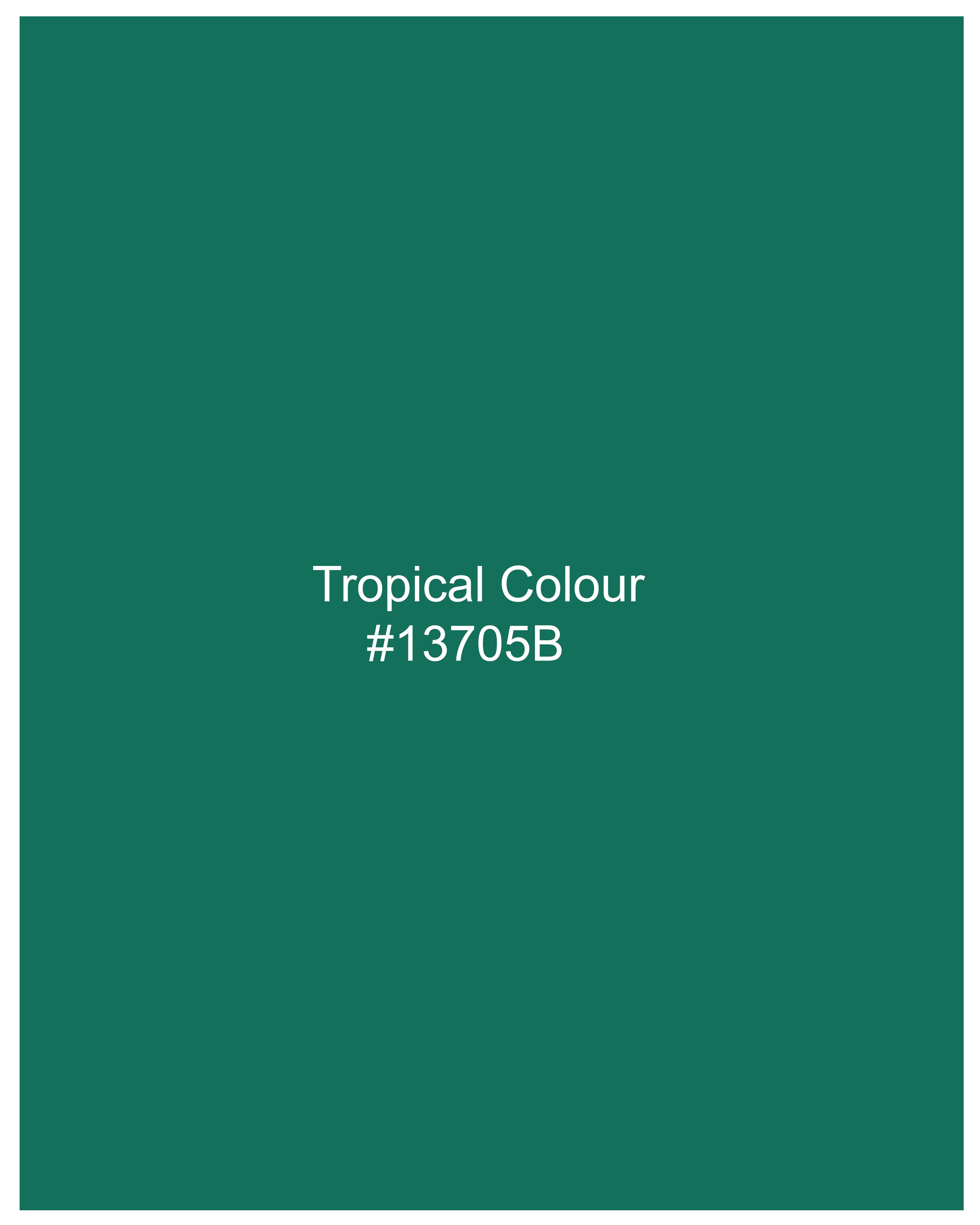 Tropical Green Artistic Hand Painted Organic Designer T-shirt  TS005-W03-S, TS005-W03-M, TS005-W03-L, TS005-W03-XL, TS005-W03-XXL	