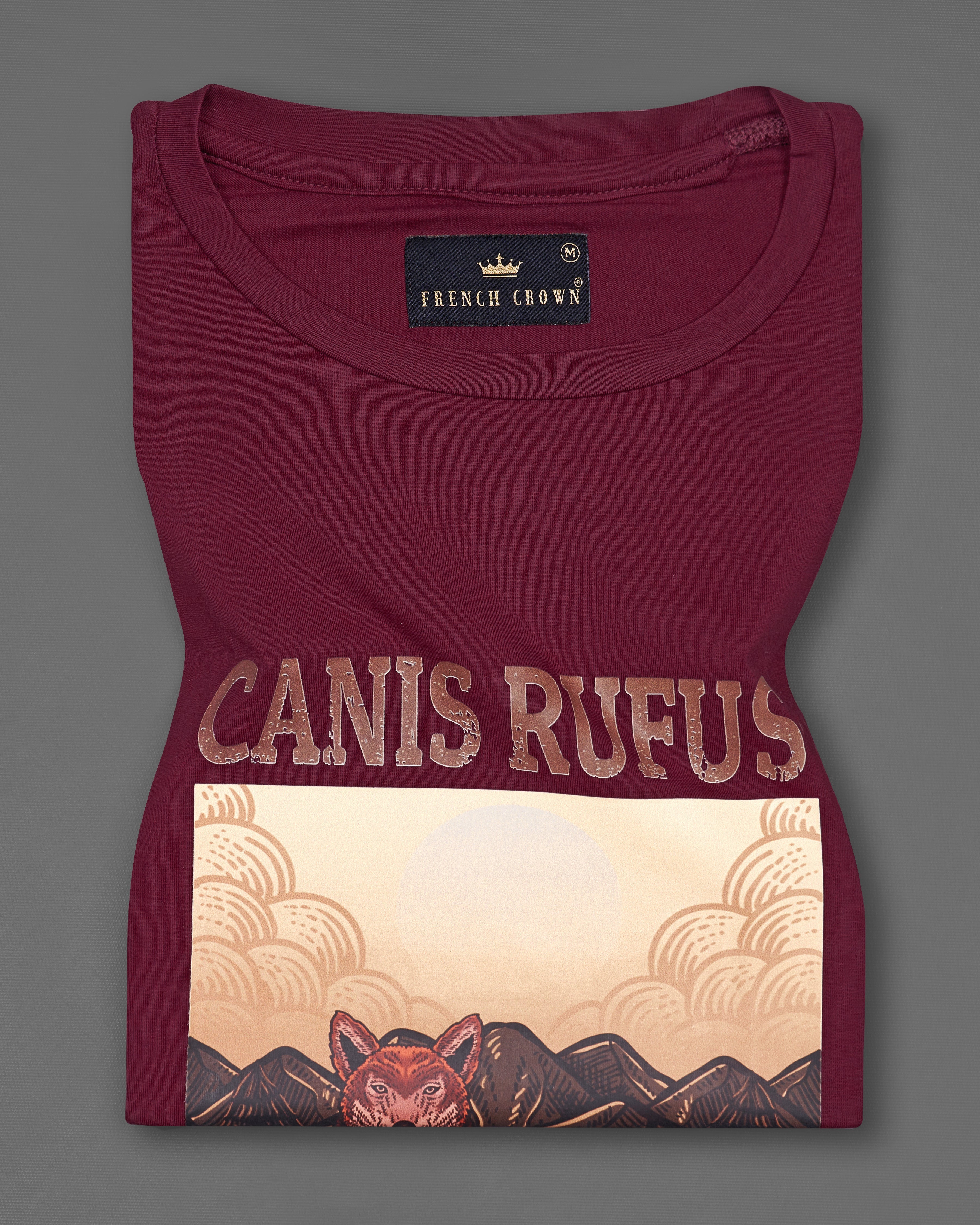 Crater Maroon Digital Printed Organic Cotton T-shirt TS006-W02-S, TS006-W02-M, TS006-W02-L, TS006-W02-XL, TS006-W02-XXL