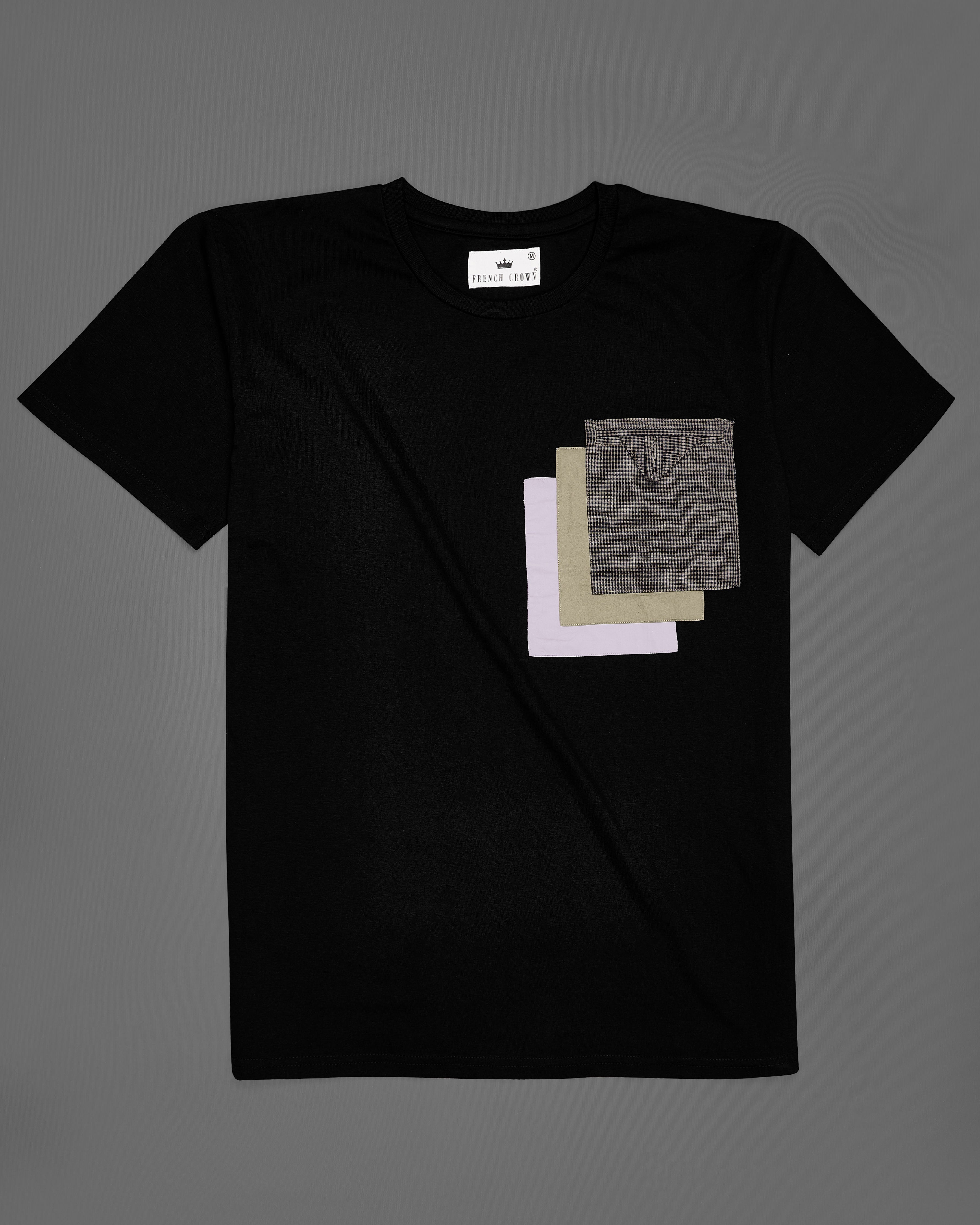 Jade Black with Patch Pocket Premium Organic Cotton Designer T-shirt TS045-W01-S, TS045-W01-M, TS045-W01-L, TS045-W01-XL, TS045-W01-XXL