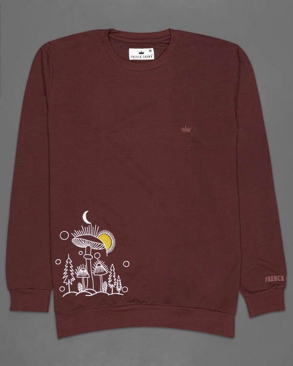 Cork Brown Embroidered Premium cotton Sweatshirt TS058-W03-S, TS058-W03-M, TS058-W03-L, TS058-W03-XL, TS058-W03-XXL