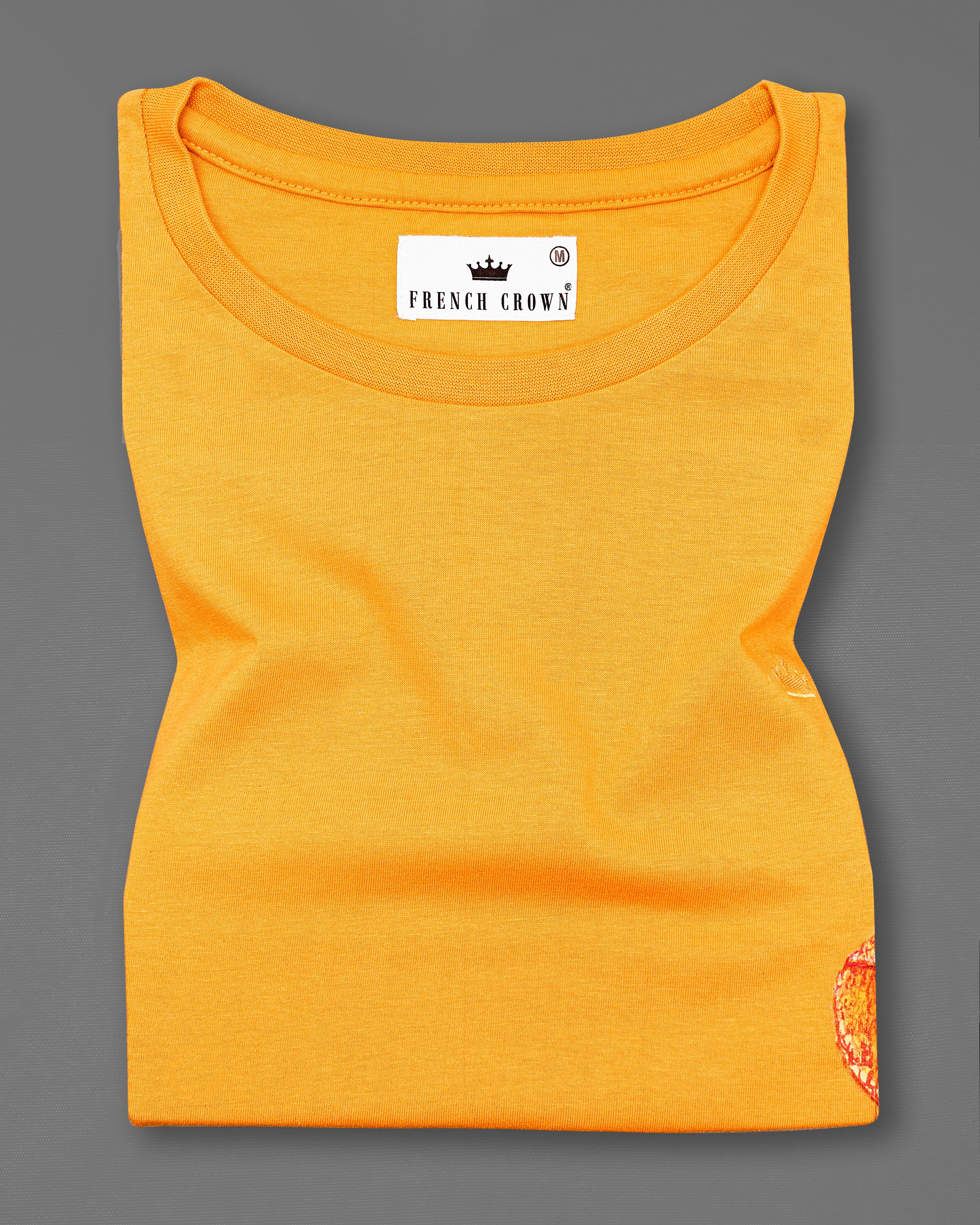 Butterscotch Orange Chamaeleon Hand-Painted Organic Cotton T-Shirt TS070-W02-S, TS070-W02-M, TS070-W02-L, TS070-W02-XL, TS070-W02-XXL