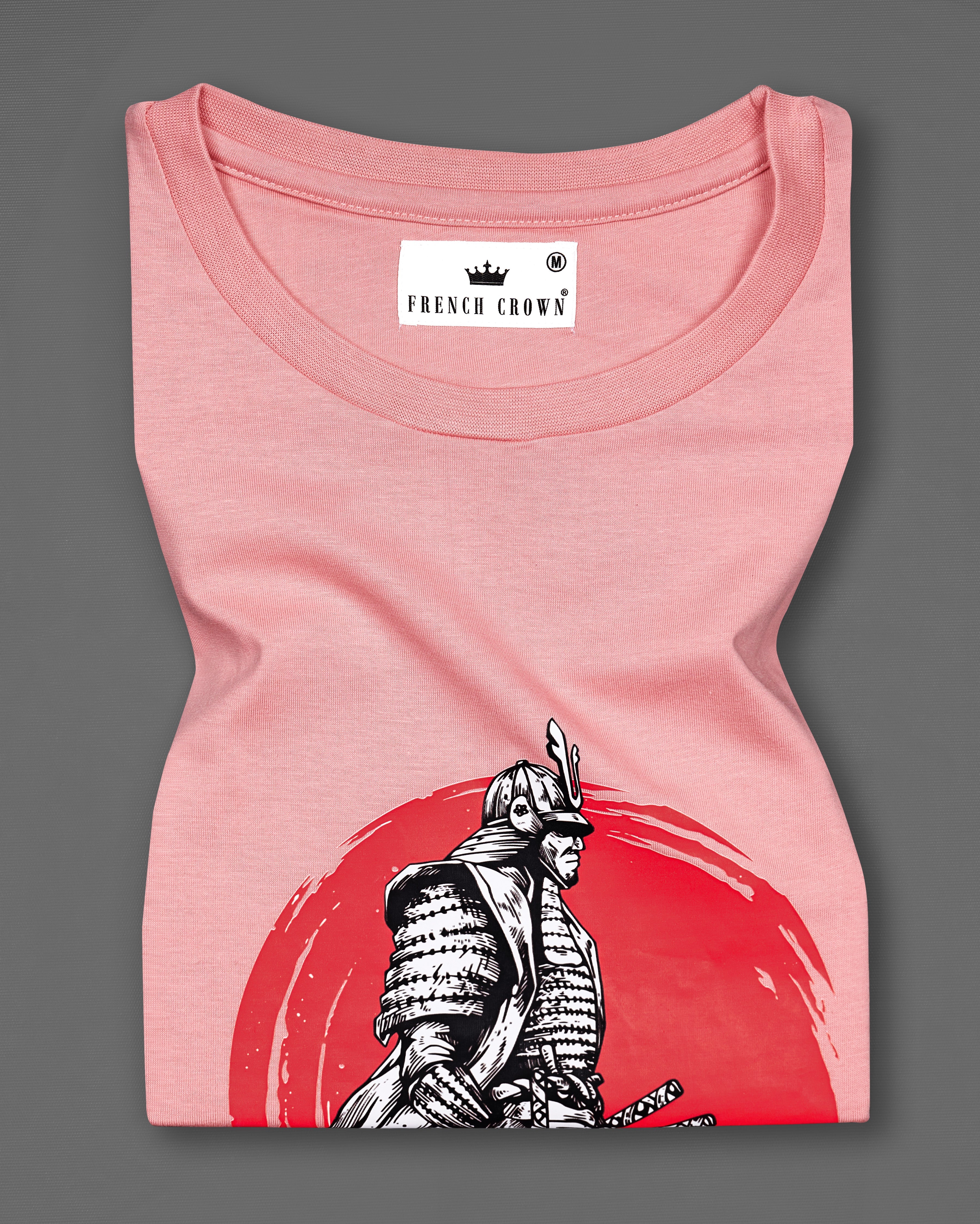 Chestnut Pink Digital Printed Organic Cotton T-shirt TS072-W01-S, TS072-W01-M, TS072-W01-L, TS072-W01-XL, TS072-W01-XXL