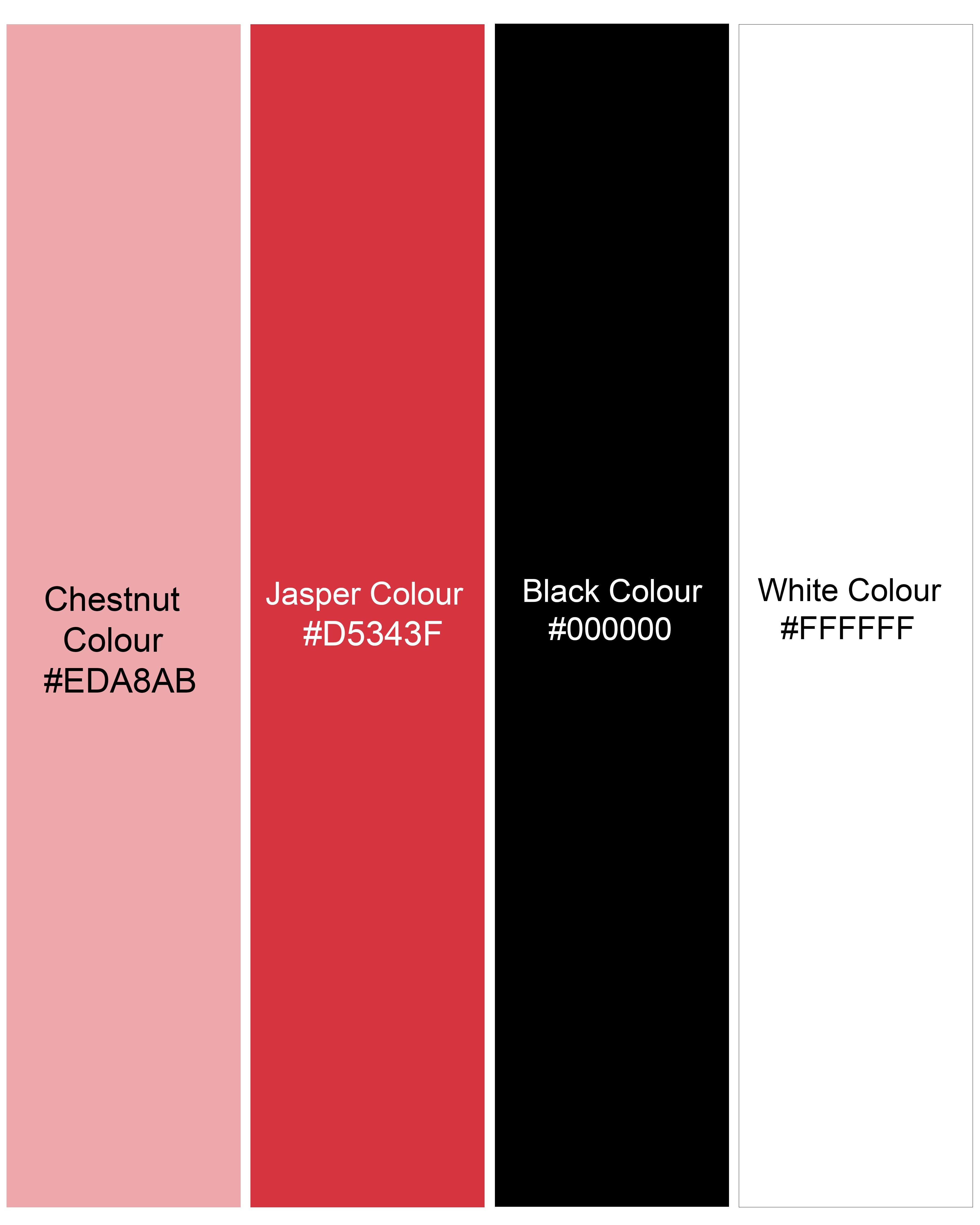Chestnut Pink Digital Printed Organic Cotton T-shirt TS072-W01-S, TS072-W01-M, TS072-W01-L, TS072-W01-XL, TS072-W01-XXL
