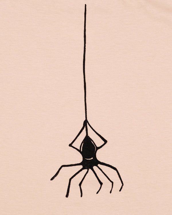 Desert Sand Beige Spider Hand-Painted Organic Cotton T-Shirt TS082-W01-S, TS082-W01-M, TS082-W01-L, TS082-W01-XL, TS082-W01-XXL 
