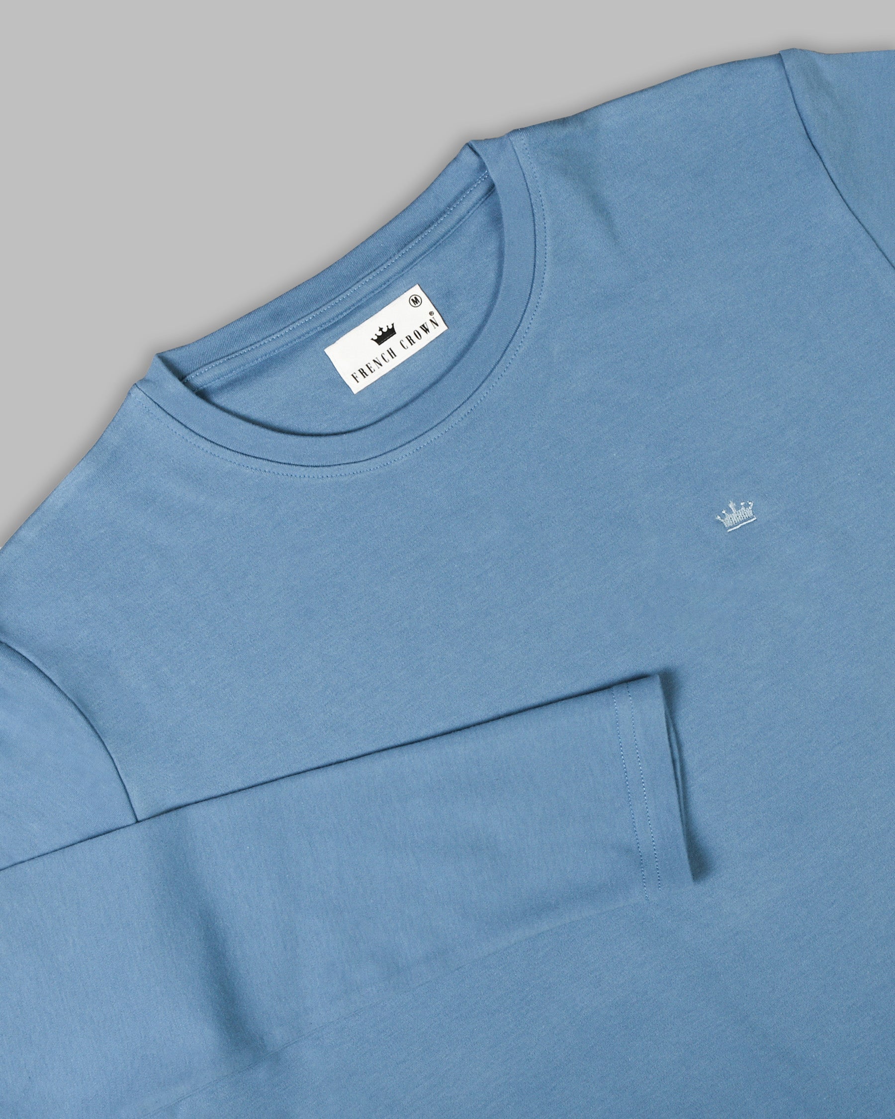 Cornflower Blue Full-Sleeve Super soft Organic Cotton Jersey T-shirt TS116-S, TS116-XXL, TS116-XL, TS116-M, TS116-L